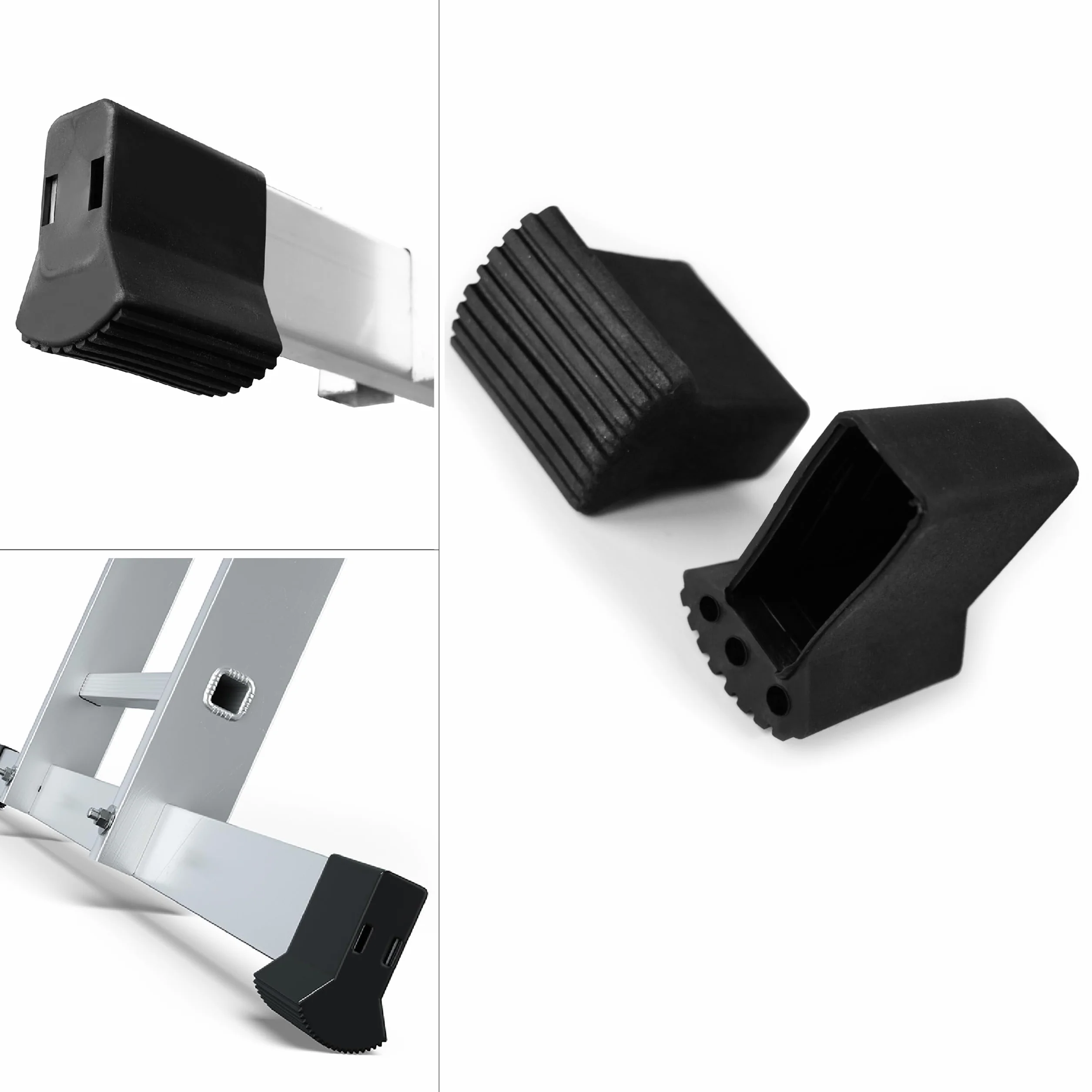 DRABEST - Funkcja na Schody do Drabiny Przemysłowej 60x20 mm – Adapter Niwelujący Nierówności Podłoża – Bezpieczne Ustawienie Drabiny na Schodach i Stopniach