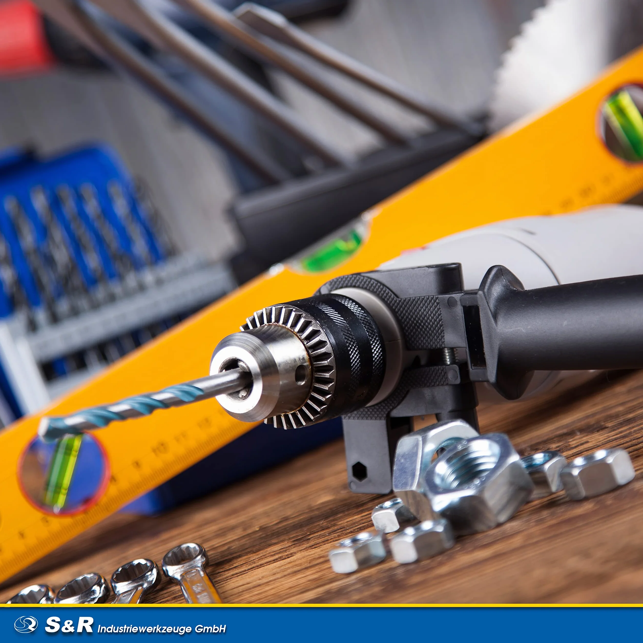 S&R Uchwyt wiertarski z wieńcem zębatym 1,5-13 mm, 1/2-20UNF, wysokiej jakości metalowy uchwyt wiertarski z adapterem do SDS-plus do wiertarek i wiertarek udarowych