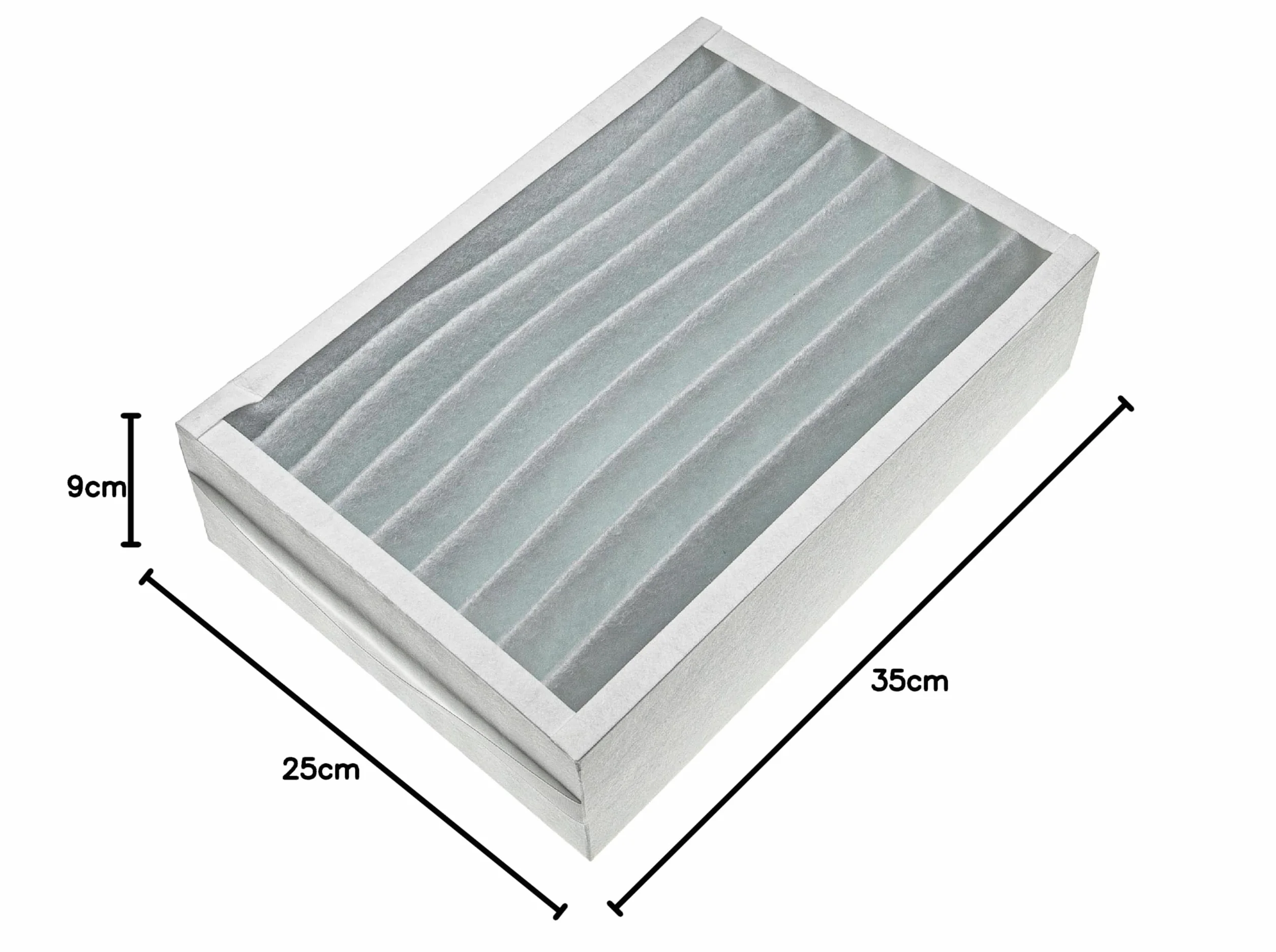 vhbw Filtr G4 zamiennik do Zehnder 10015515, 524000100 do urządzenia wentylacyjnego - filtr powietrza, 35 x 25 x 9 cm, biały