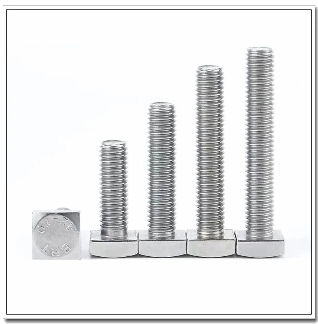 10 szt. M6 × 20 mm stal nierdzewna 304 śruba z łbem kwadratowym śruba z łbem kwadratowym