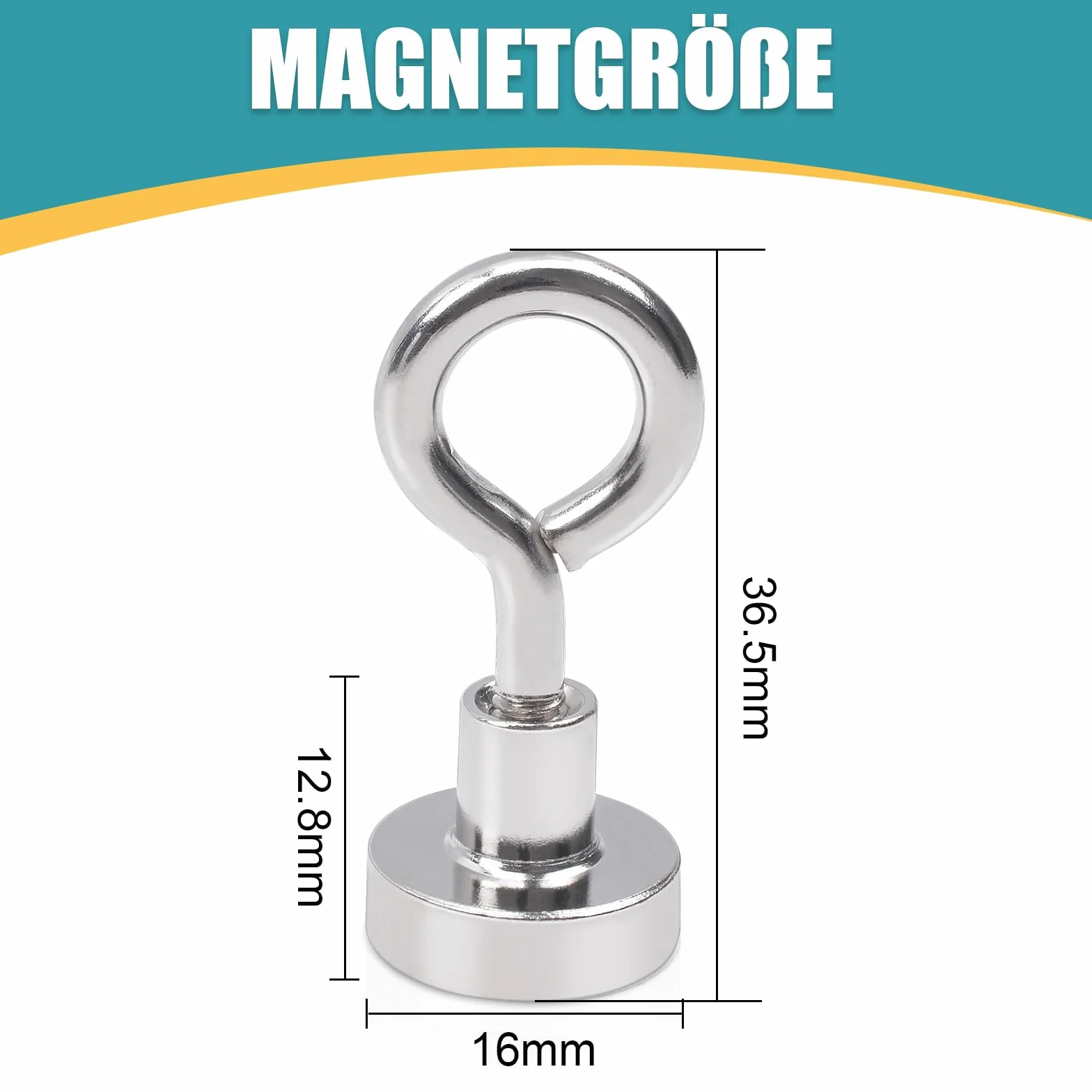 FPMYB 40 sztuk mocnych magnesów z haczykami, 16mm, magnesy neodymowe, magnesy z haczykami, magnesy oczkowe, magnes z haczykiem do wycieczek, grilla, BBQ, kuchni, lodówek, gadżetów, żelaznych drzwi