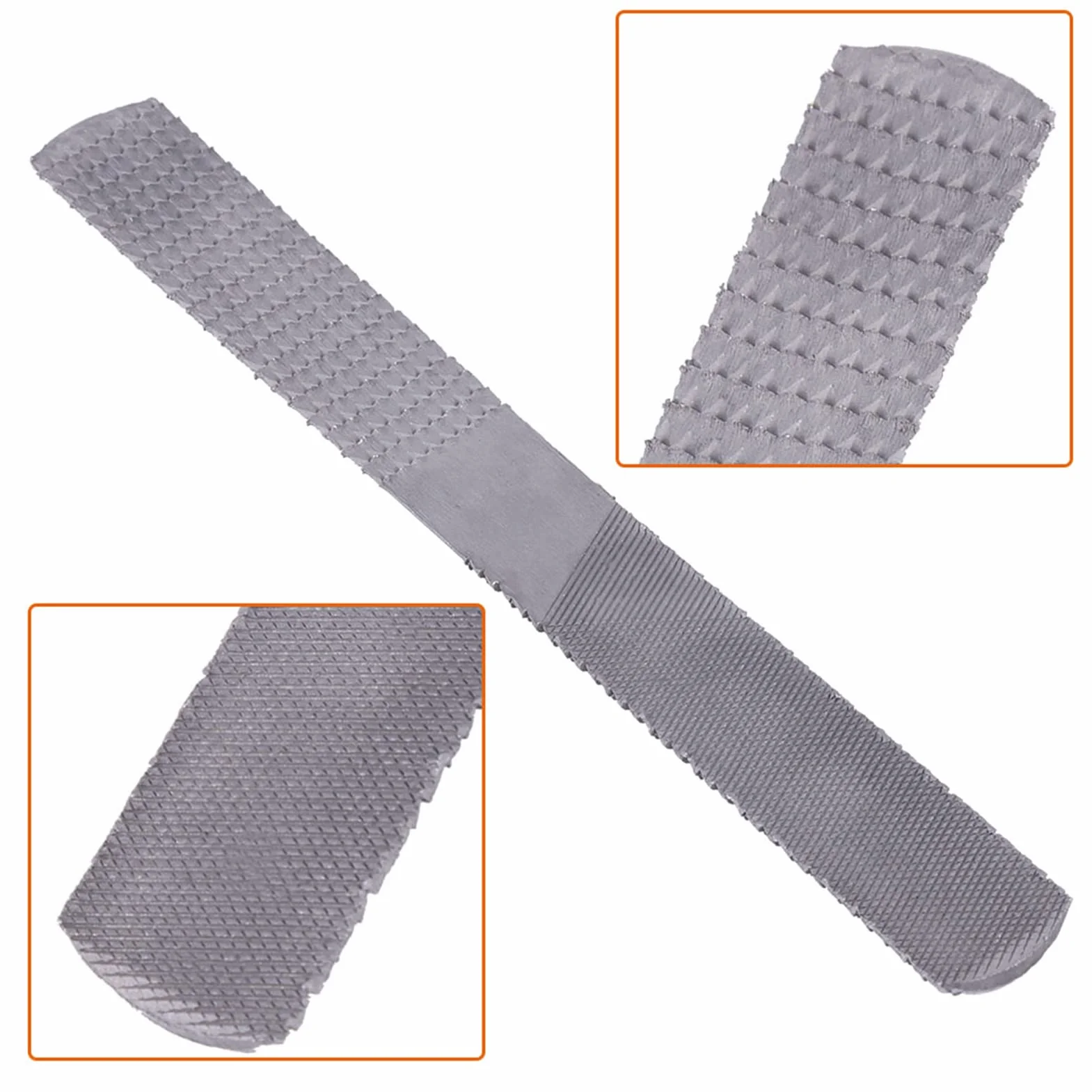 4 w 1 8 Cali/200 Mm Wielofunkcyjny Stalowy Płaski Pilnik z Tarnikiem, Półokrągły Stolarski Narzędzie Ręczne do Obróbki Drewna do Drewna Metal Plastik (8 Cali/200 Mm)
