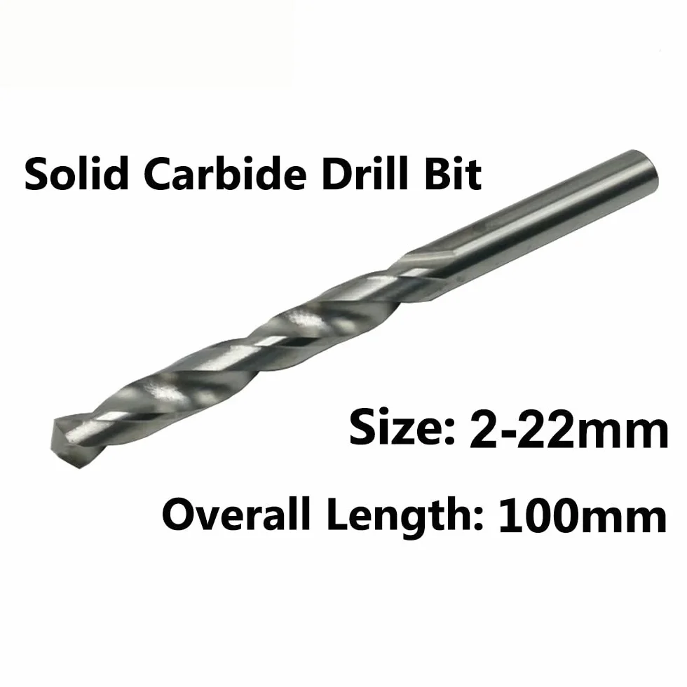 1PC 2mm-22mmx100mm zestaw wierteł pełnowęglikowych, jasny okrągły trzpień, wiertło spiralne do metalu (średnica otworu: 6mm) (20.5mm)