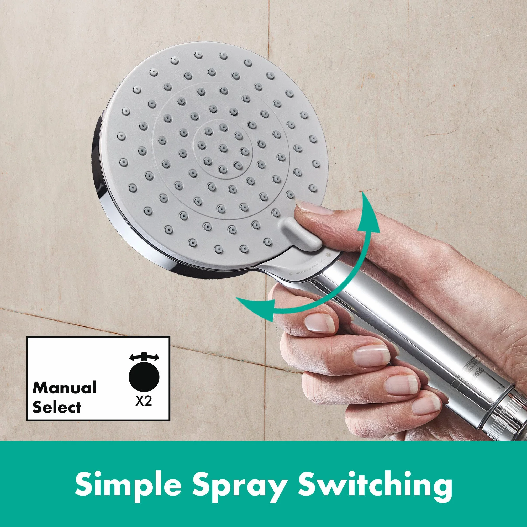 Hansgrohe Vernis Blend 2-otoworowa bateria do montażu na brzegu wanny z zaworem przełączającym i główką prysznicową Vernis Blend Vario, chrom, 71461000
