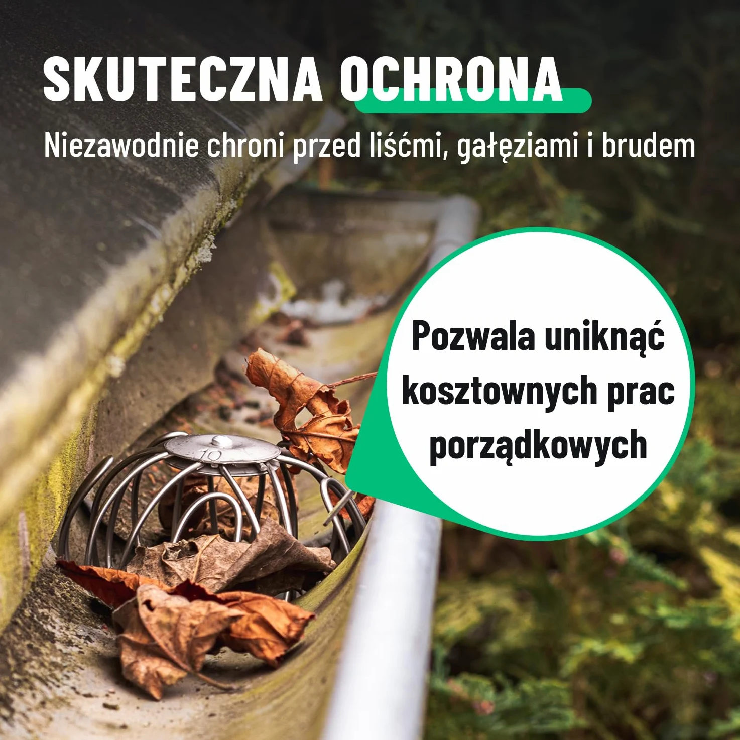 greate rynny dachowe, ochrona przed liśćmi, stal nierdzewna, regulowana od 87 do 100 mm, ochrona rury spustowej jako rynna deszczowa, ochrona liści, rura spustowa