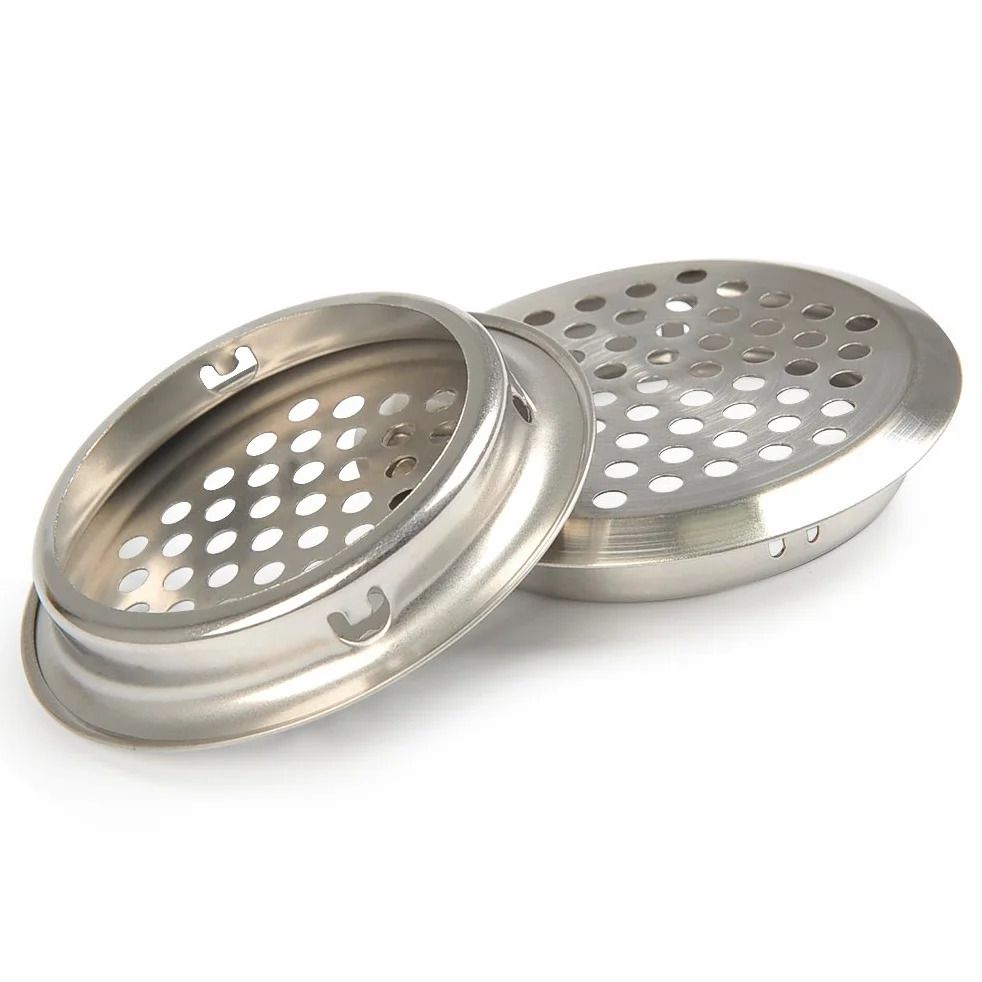 20 sztuk 53 mm kratka wentylacyjna ze stali nierdzewnej okrągła siatka oddechowa dezodorant do szafy szafy na powietrze odprowadzana wentylacja kratka wentylacyjna do kuchni meble w ustach wentylacja
