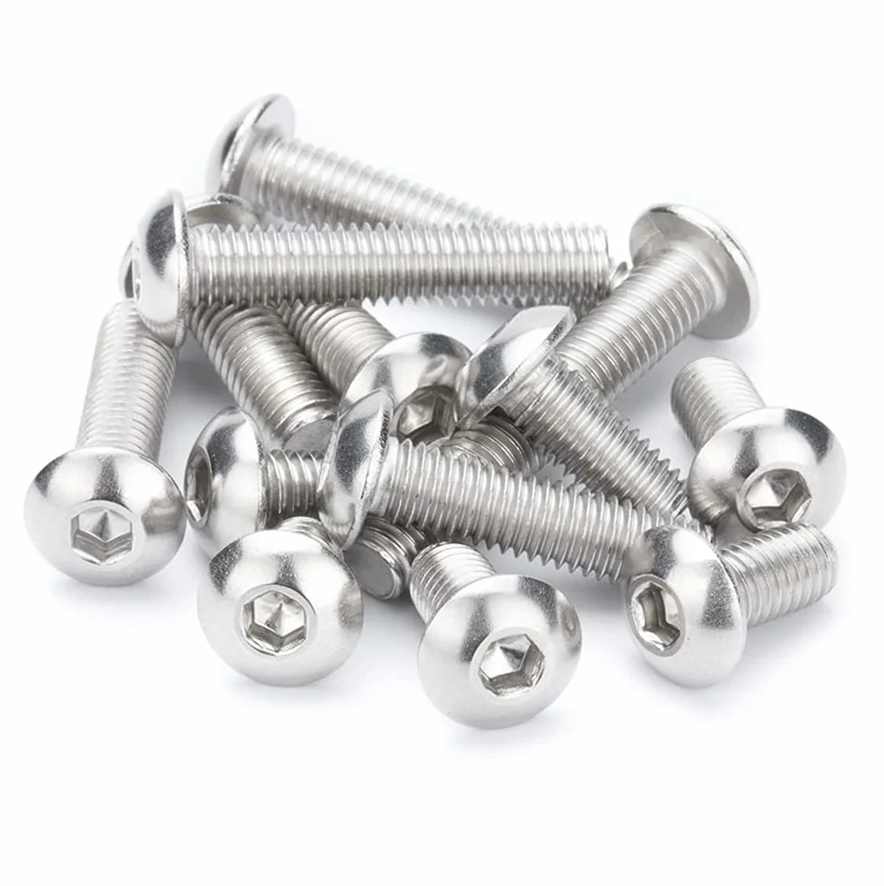 M2.5 Śruby z Gniazdem Sześciokątnym Śruby Maszynowe, Śruby Imbusowe/Imbusowe ze Stali Nierdzewnej Śruby Kopułkowe, M2.5×40mm,50 pcs