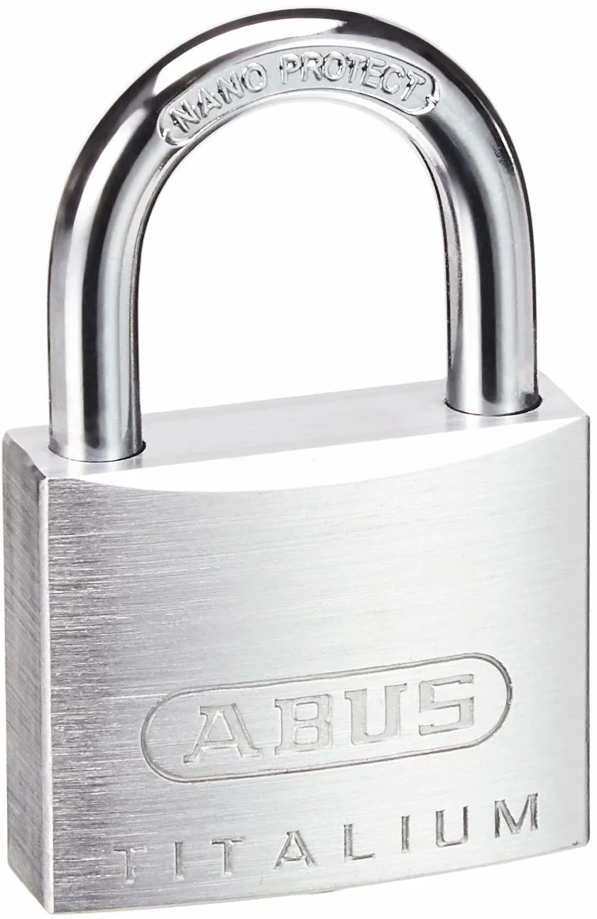 ABUS Kłódka Titalium 64TI/40 - zestaw 2 sztuk, równocześnie zamykająca - zamek do piwnicy z korpusem zamka ze specjalnego aluminium - hartowany stalowy pałąk - poziom bezpieczeństwa ABS 5