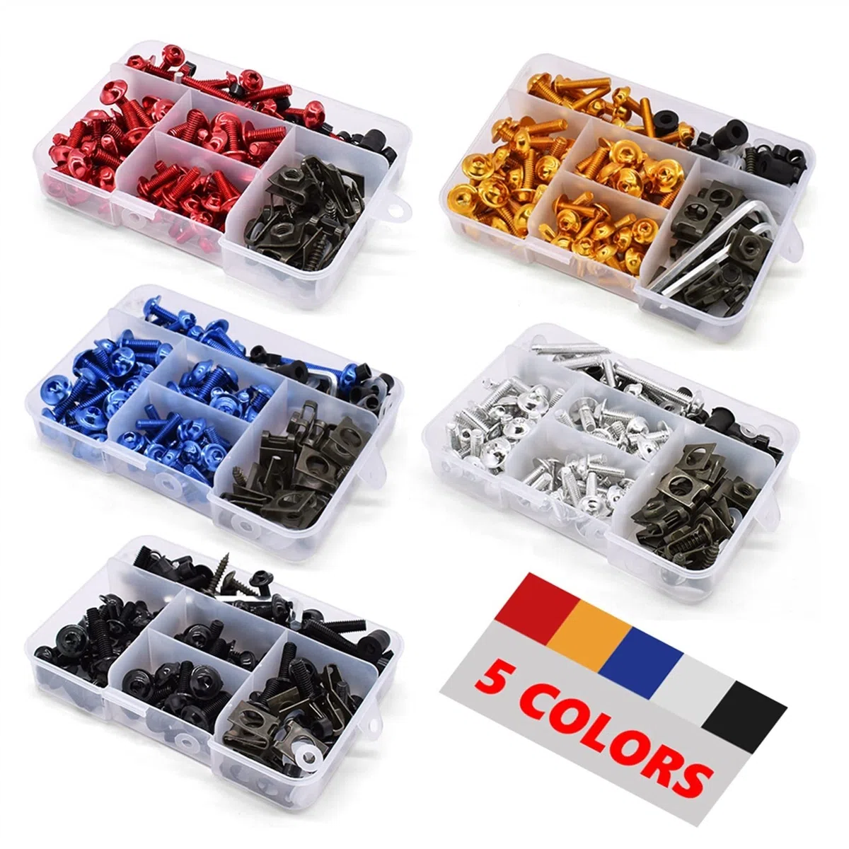 175PCS Body Screws For Kawasaki Z650 Z900 Z800 Z250 Z300 For Ninja 250 300 R Universal Motorcycle Fairing Bolts Kit Fixing Clips Screw Nuts