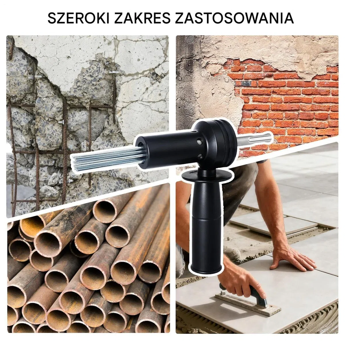 Akcesoria Do Młotka Igłowego | Adapter z 18 Igłami o Wysokiej Wytrzymałości | Załącznik do Skalera Igłowego - Do Teksturowania Przygotowania Płytek Podłóg Budowy Wiercenia Czyszczenia Warsztatu