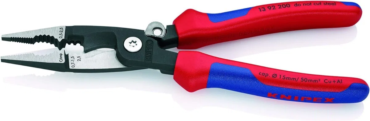 KNIPEX Szczypce do prac elektroinstalacyjnych z osłonkami wielokomponentowymi 200 mm, 13 92 200