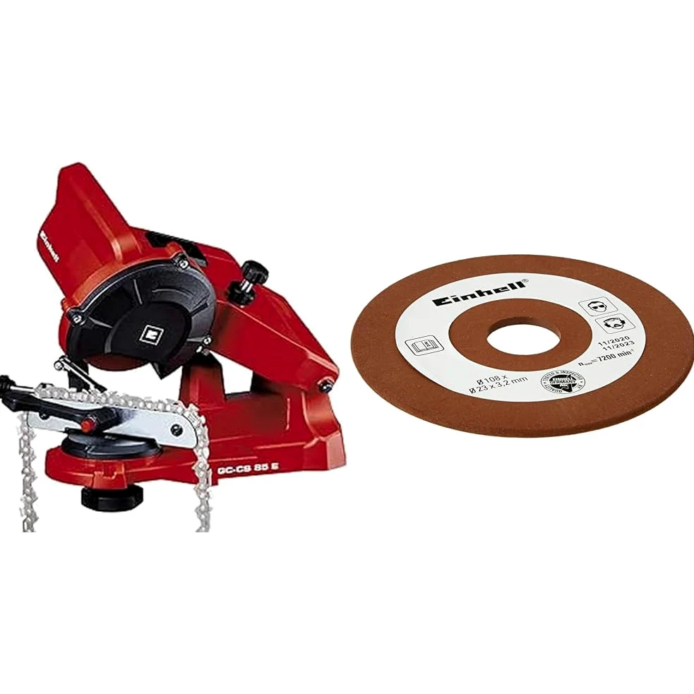 Einhell 4499920 Ostrzałka, Czerwony/Czarny, 255 mm x 220 mm & Einhell 4500076 Tarcza Szlifierka, Brązowy, ‎54.99 x 30 x 35 cm; 58.97 g, 3.2 mm, 1 Sztuka