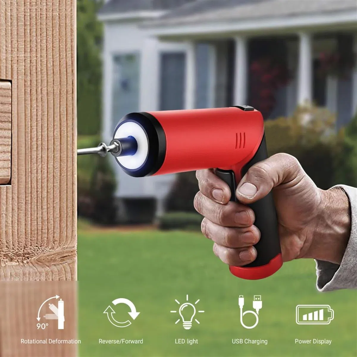 Zestawy narzędziowe 57 SZTUK Zestaw narzędzi ręcznych i elektrycznych z wkrętarką akumulatorową 4 V USB Wiertarka elektryczna Gospodarstwo domowe Narzędzie Do Naprawy