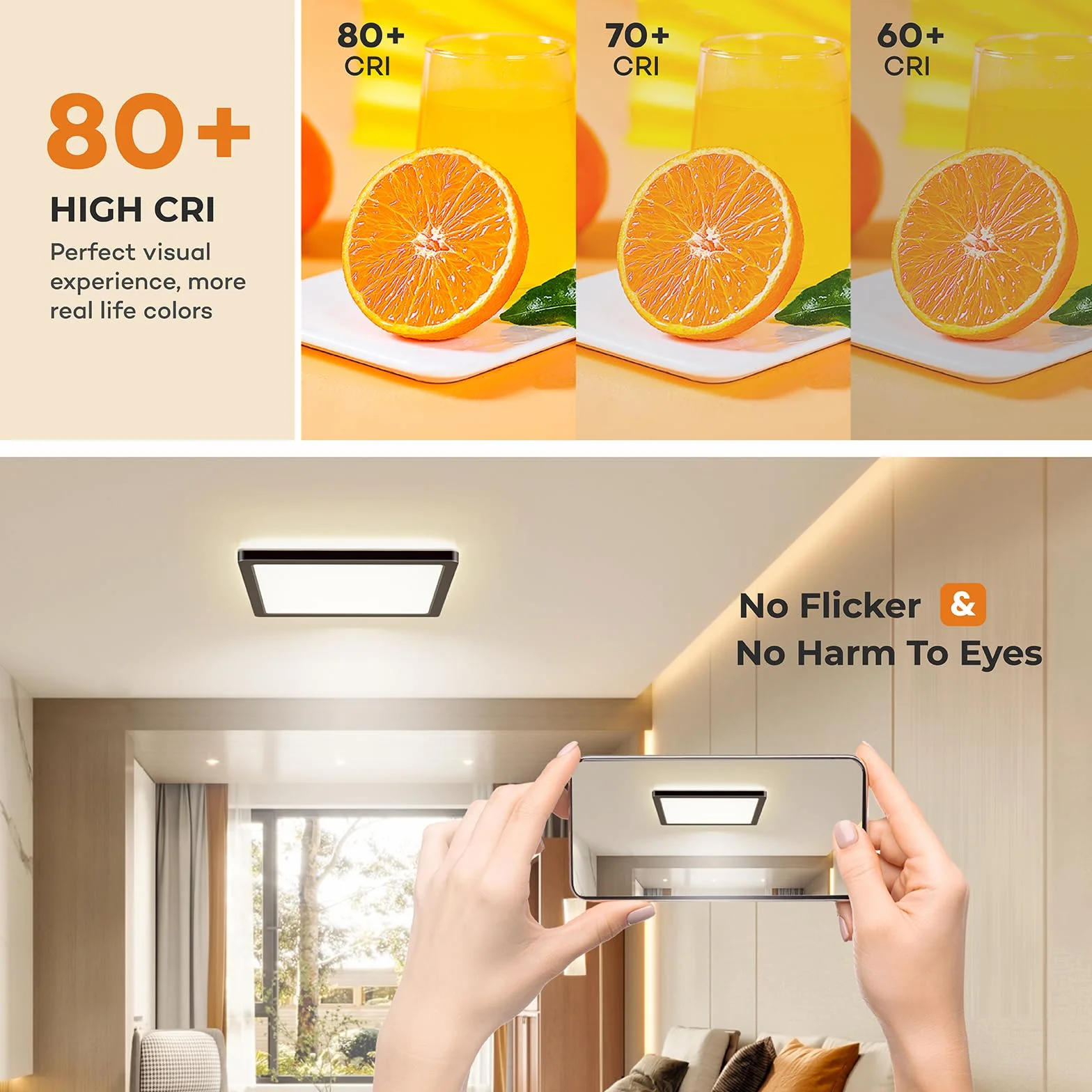 BLNAN LED Oprawa sufitowa 24W płaska lampa sufitowa, ciepła neutralna zimna biel 3000K/4000K/5000K, 2400LM panel z podświetleniem do sypialni, salonu, kuchni, korytarza, łazienki, piwnicy, 30CM