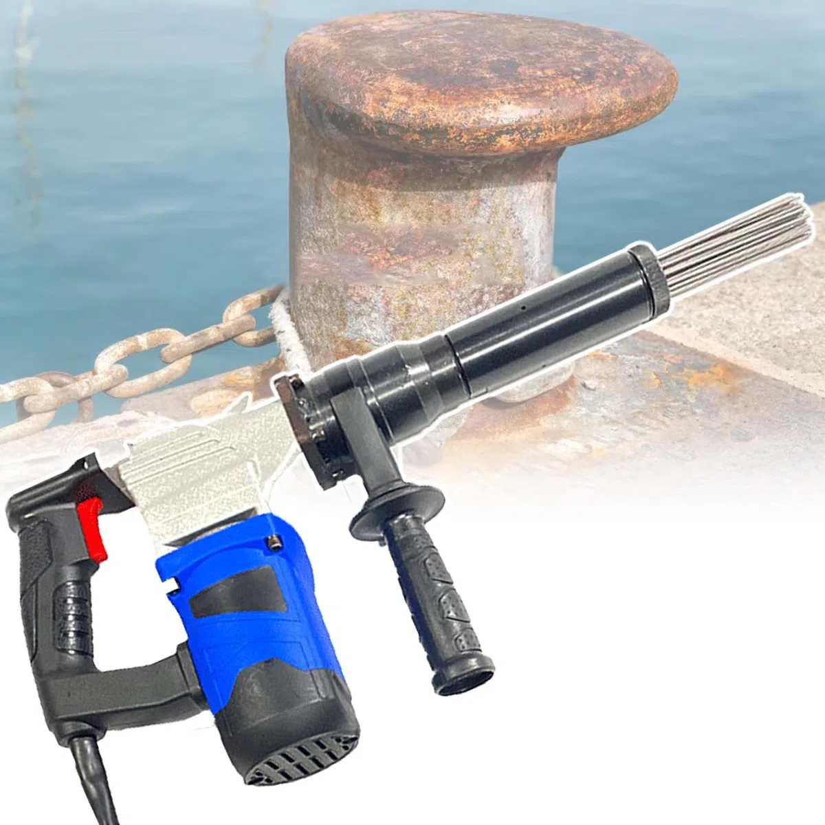 Elektryczny skaler przemysłowy, pistolet do usuwania igieł o mocy 1100 W, ręczne narzędzie do czyszczenia farby, do czyszczenia nierównej rdzy