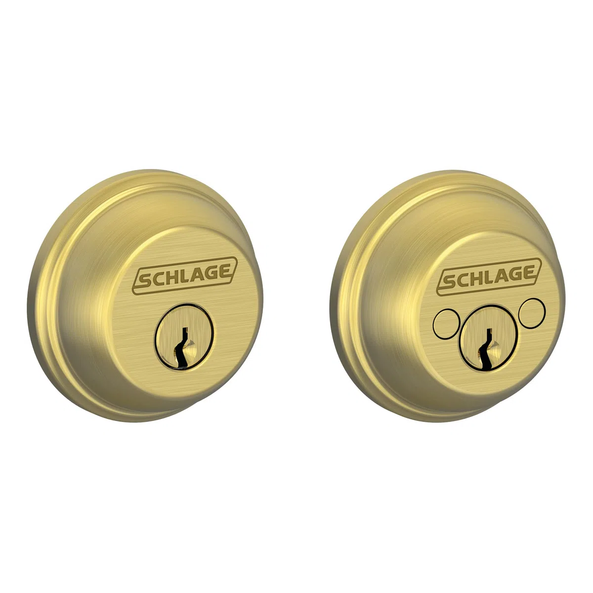 SCHLAGE Zasuwa z podwójnym cylindrem, mosiądz satynowy (B62 N 608)