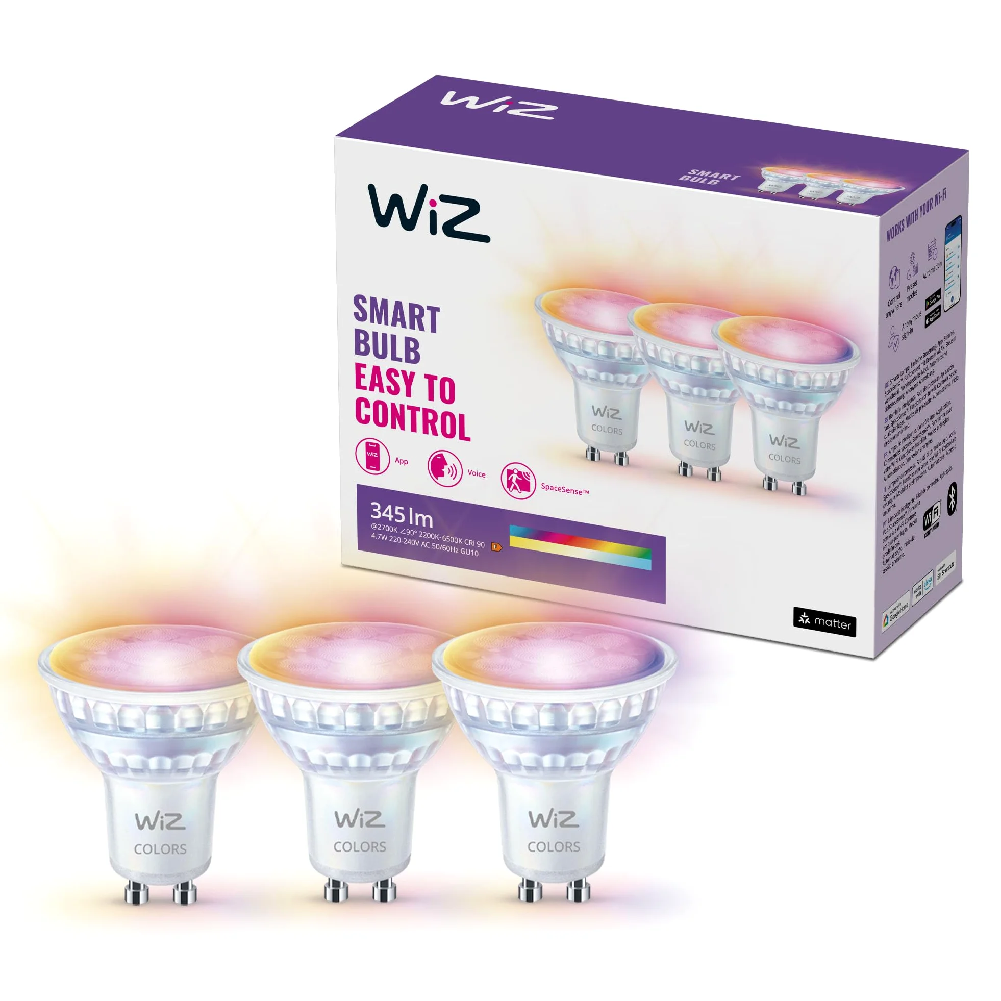 Wi-Fi BLE 50W GU10 GLASS 922-65 RGB3CT/6