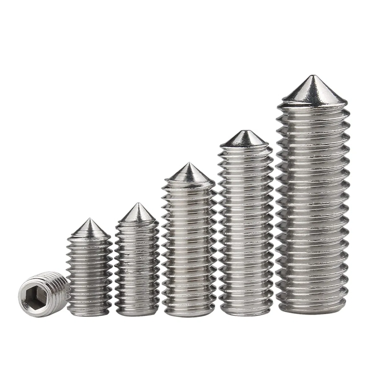 M6 x 16mm 20 Pcs Stożek Punkt Śruby dociskowe Stal nierdzewna 304 Gniazdo sześciokątne Wkręty Szpiczasta końcówka Allen Pokrętło