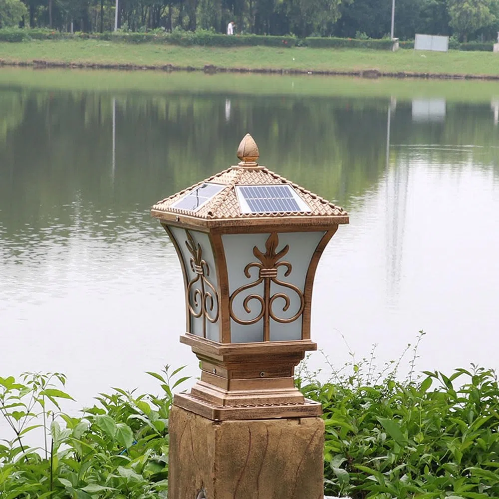 Lampy solarne, Oświetlenie Czołowe Do Wodoodpornej Zewnętrznej Części Ogrodzenia Ogrodowego LHead Werandy Tarasowej(Dark,20cm)