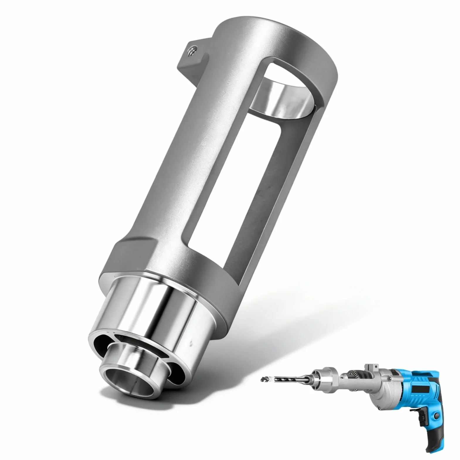 Adapter Wiertła do Otworów Kwadratowych do Akcesoriów Wiertarki, Uchwyt Mocujący Wiertło do Otworów Kwadratowych ze Stopu Aluminium do Uchwytów Wiertarskich od 38 do 43 Mm