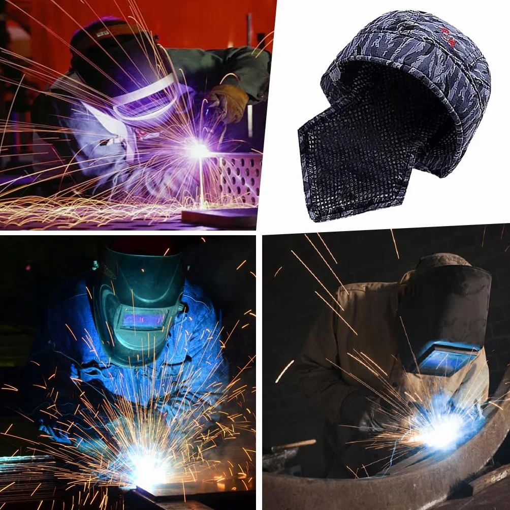 POFET Spawacz spawalniczy czapka ochronna czapka szalik spawacz trudnopalny bawełniany kask, 1 szt. (HGFS)