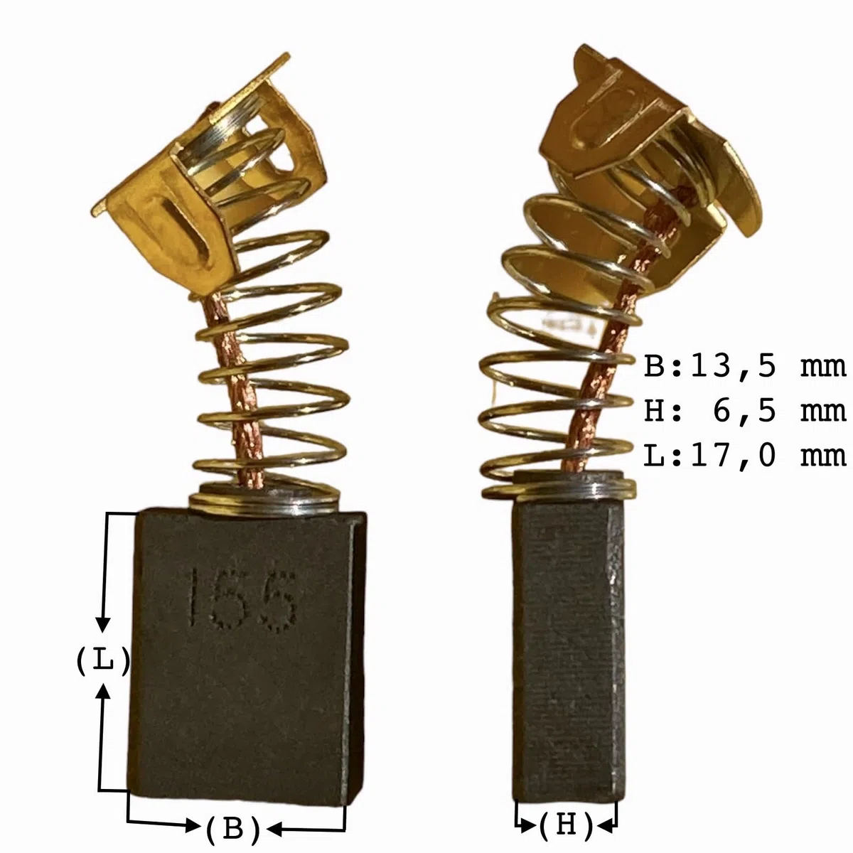 2 x szczotki węglowe do silnika Güde GRK 210/300 piła ukośna 6,5 x 13,5 x 17 mm