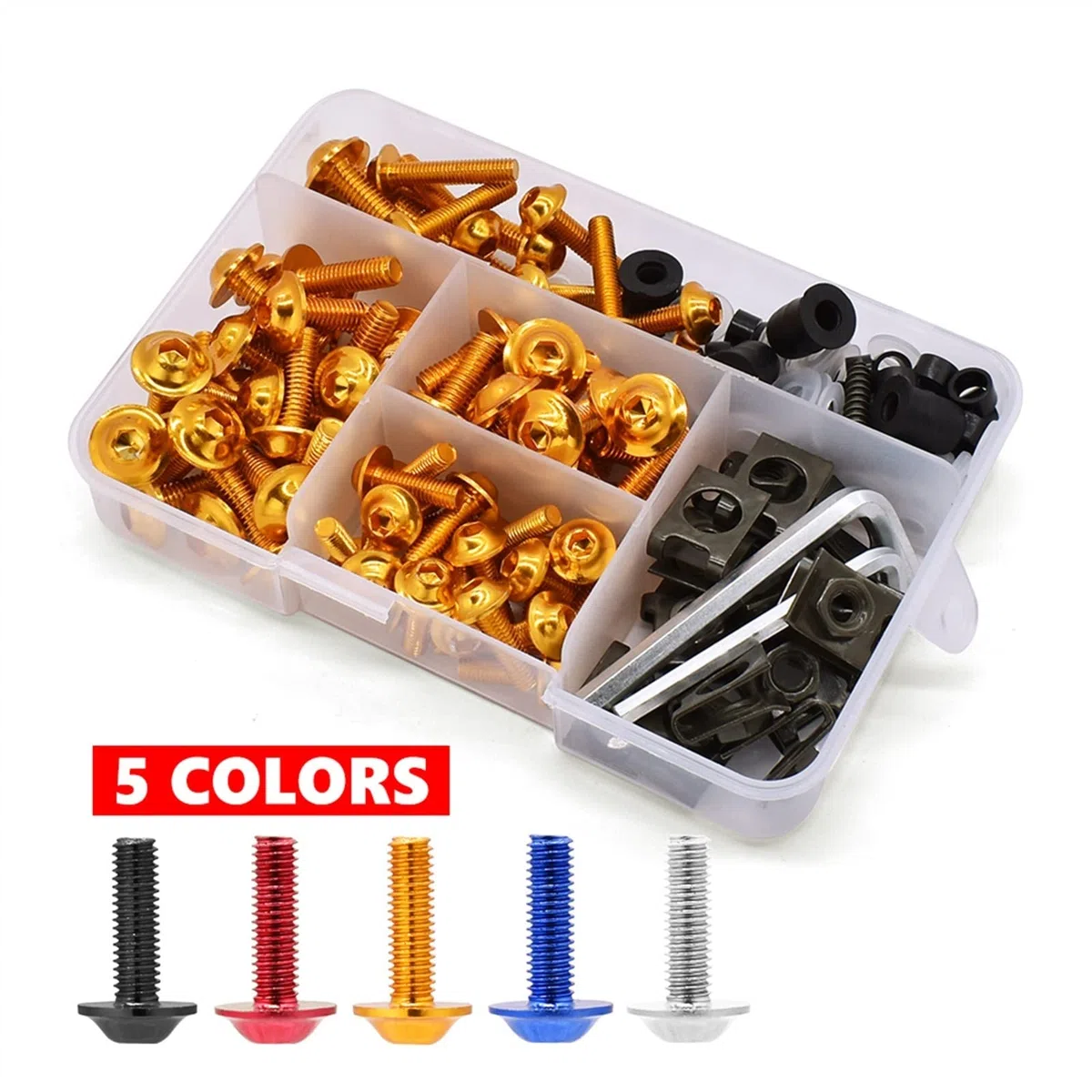 175PCS Body Screws For Kawasaki Z650 Z900 Z800 Z250 Z300 For Ninja 250 300 R Universal Motorcycle Fairing Bolts Kit Fixing Clips Screw Nuts