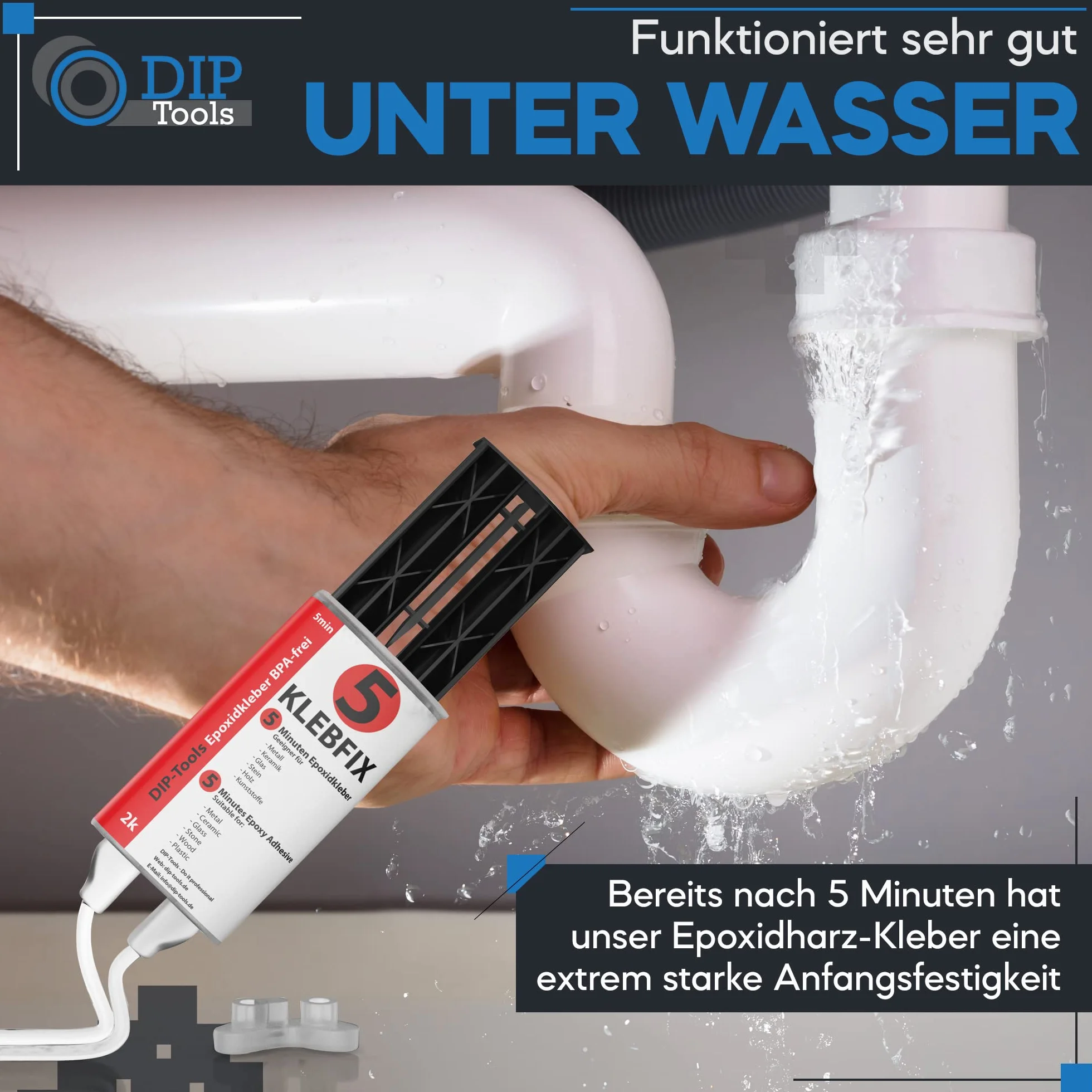 DIP-Tools uniwersalny klej 2-składnikowy - żywica epoksydowa - przezroczysty (1x25ml)
