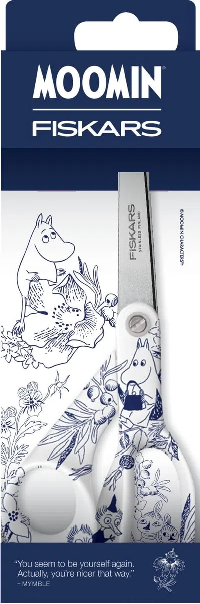 Fiskars Nożyczki uniwersalne X Moomin z motywem Muminków, praworęczne, długość: 21 cm, ostrza ze stali nierdzewnej, Haru, 1075572