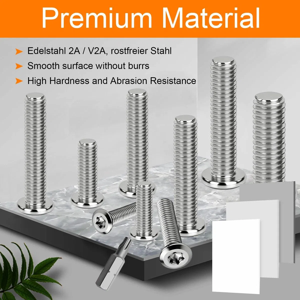 Śruby z łbem płaskim M6 x 30 mm, śruby ze stali nierdzewnej A2 V2A, 15 sztuk śrub z łbem soczewkowym, Torx, M6, śruby meblowe, pełny gwint, śruby metalowe z bitem Torx do naprawy mebli