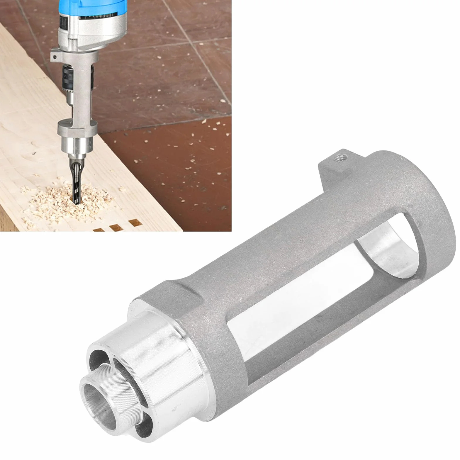 Adapter Wiertła do Otworów Kwadratowych do Akcesoriów Wiertarki, Uchwyt Mocujący Wiertło do Otworów Kwadratowych ze Stopu Aluminium do Uchwytów Wiertarskich od 38 do 43 Mm