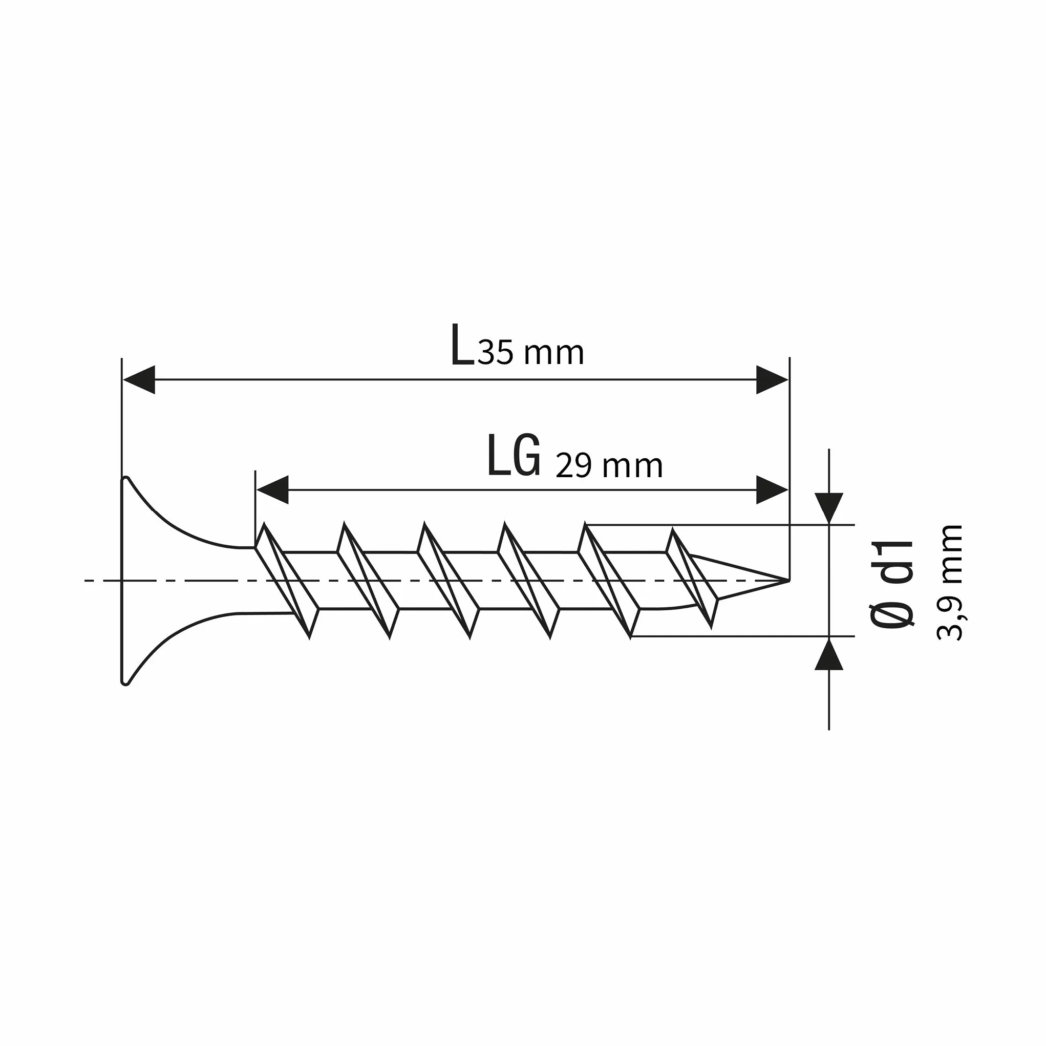 SPAX GIX-B Wkręty do szybkiego montażu 3,9 x 35 mm, gwint gruboziarnisty, 1000 sztuk, łeb trąbki, z rowkiem krzyżowym H2, śruby do suchej zabudowy do drewnianych podkonstrukcji – 1891170390355