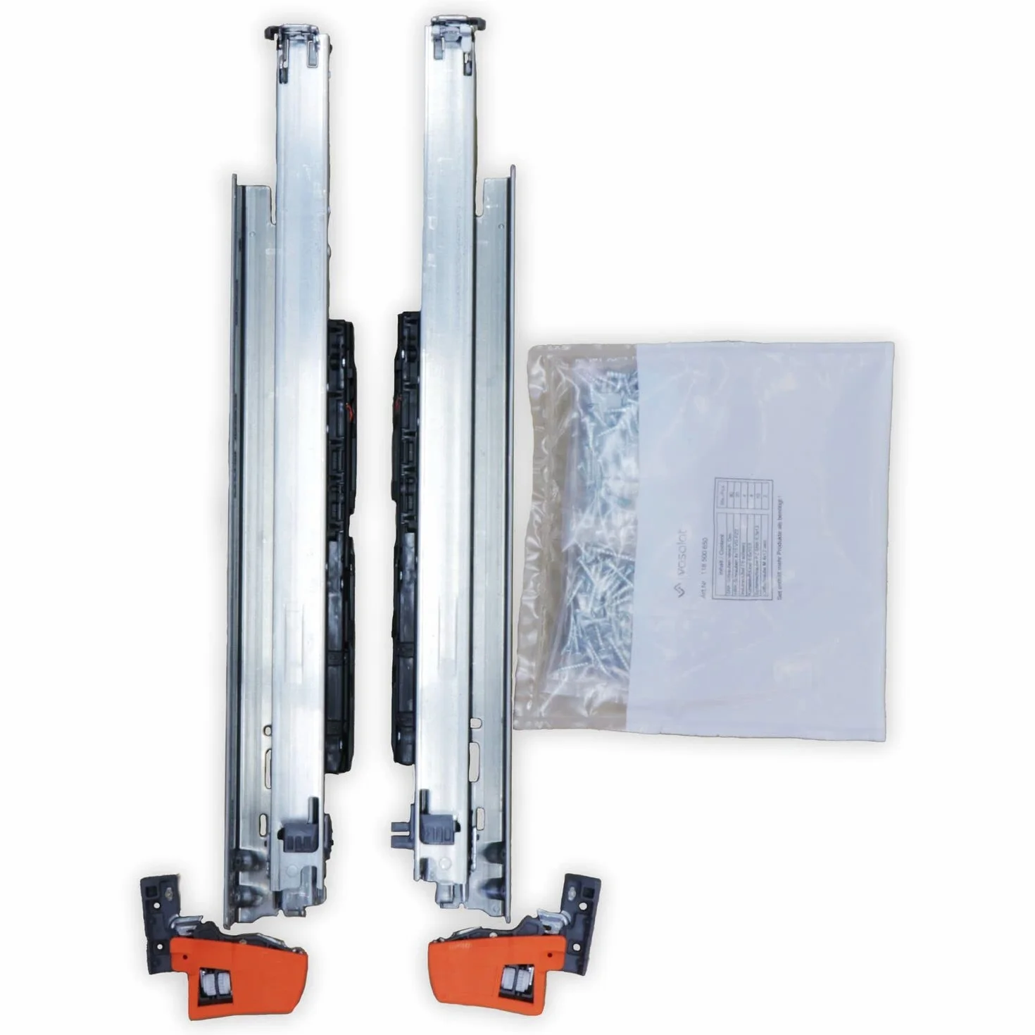 BLUM MOVENTO BLUMOTION S 760H szyny do szuflad, 400 mm pełne wysuwanie 40 kg, 1 para łącznie ze sprzęgłem i zestawem akcesoriów montażowych