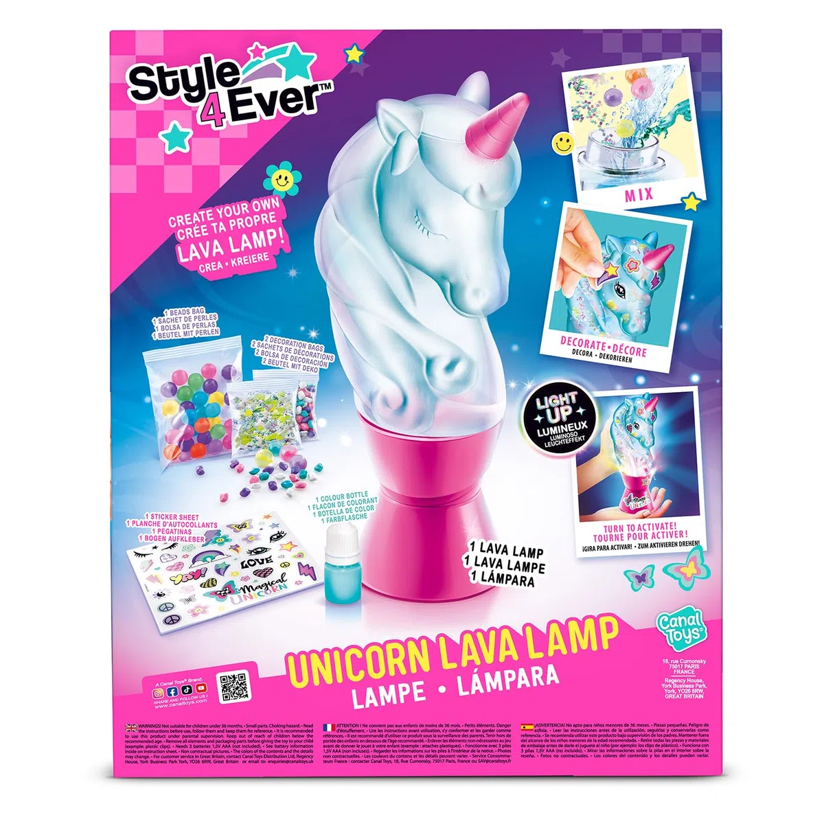 Canal Toys Styl dla Ever-Pretty Lava Jednorożec Lampa DIY-OFG 297