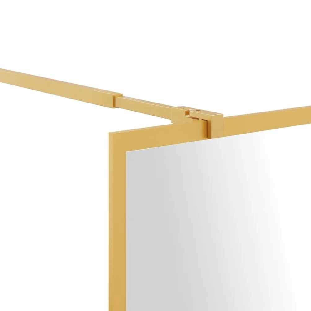 Kabina prysznicowa z drążkiem podporowym i regulowaną ramą aluminiową ze złotego szkła bezpiecznego ESG 5 mm do nowoczesnego prysznica 140 x 195 cm