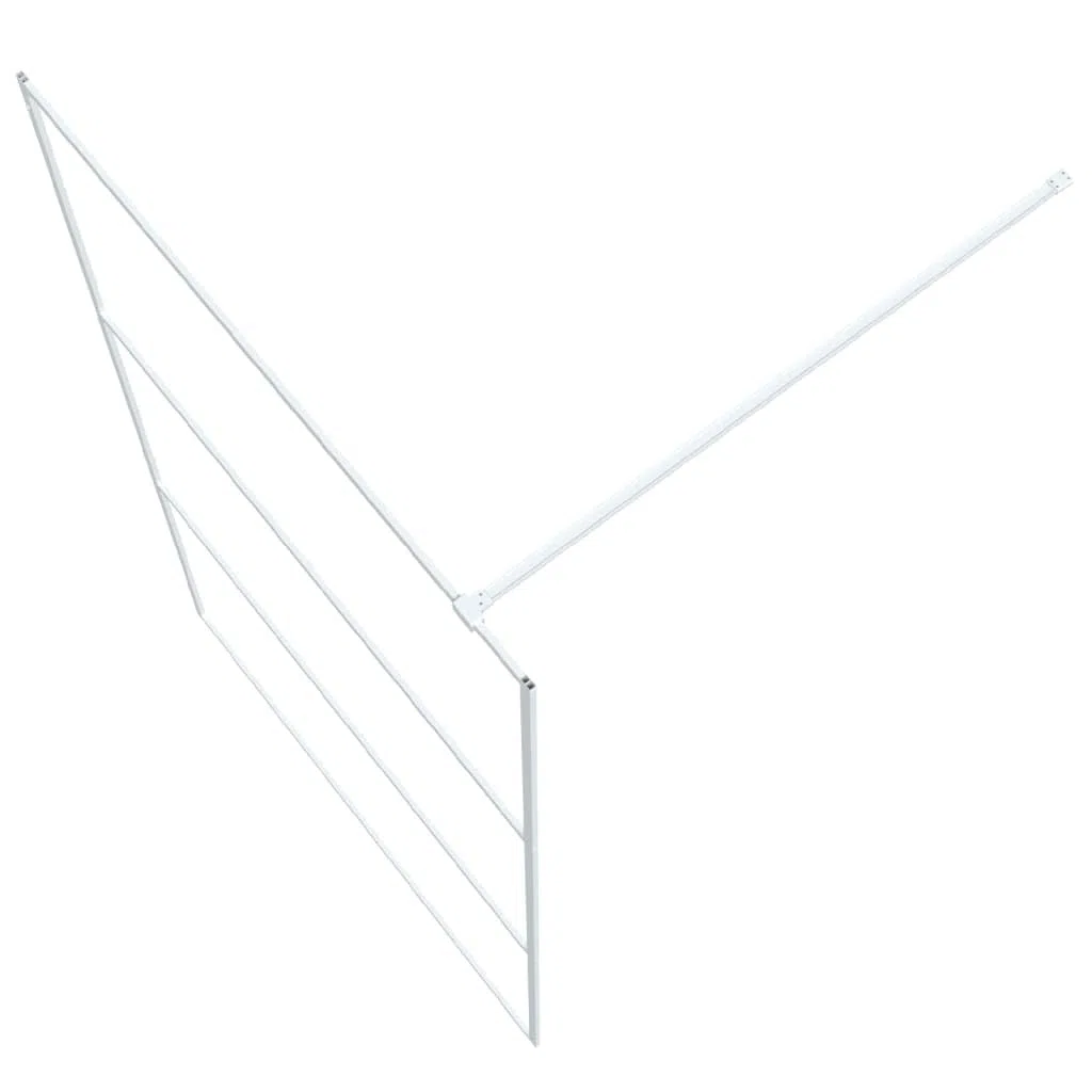 Regulowana ścianka prysznicowa z aluminiową ramą do kabiny prysznicowej z możliwością wchodzenia w zakres dostawy, kolor biały, 115 x 195 cm, z bezpiecznego szkła ESG, przegroda prysznicowa 5 mm z