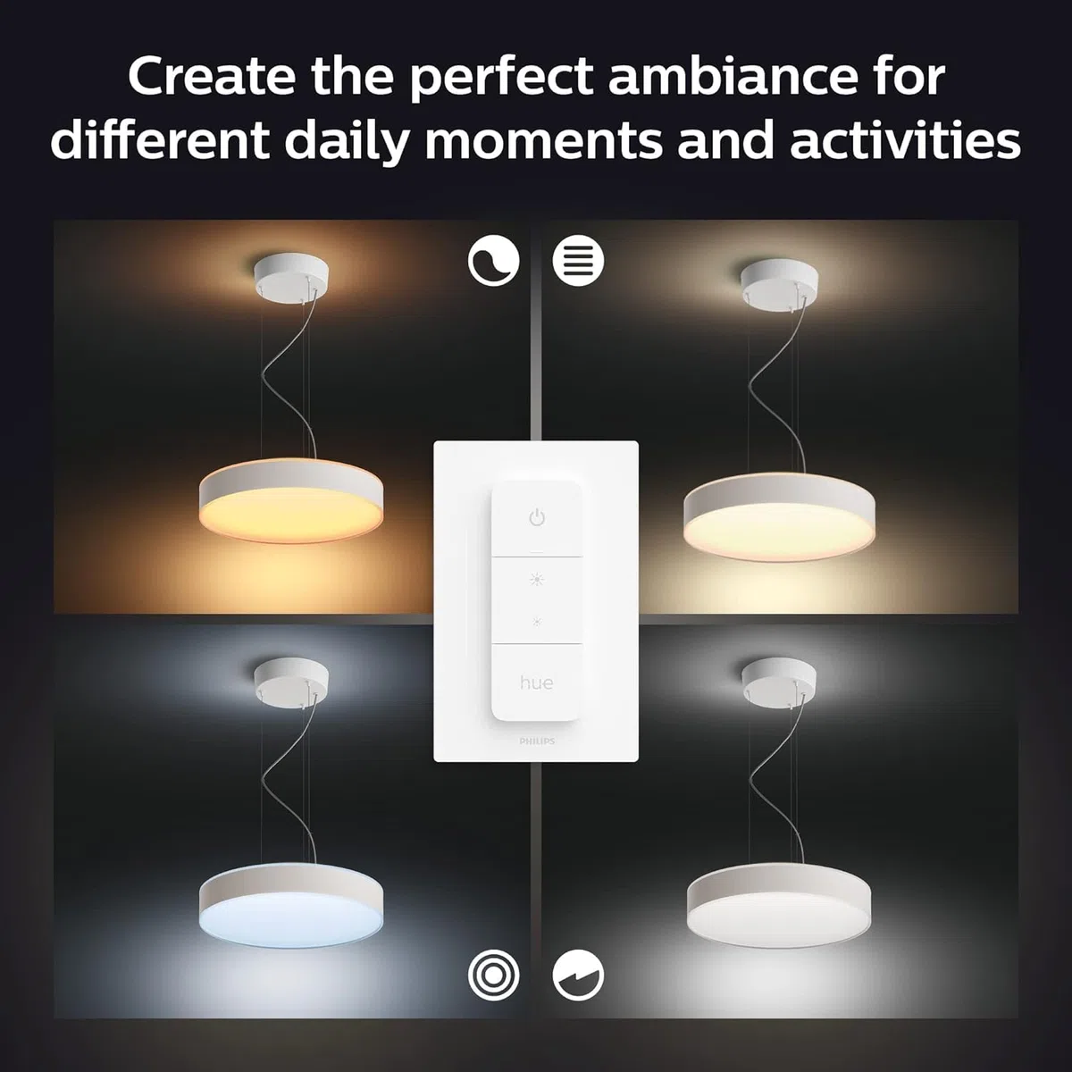 Philips Hue White ambiance Lampa wisząca Enrave 1x35W (biała), wiele odcieni bieli, możliwość przyciemniania, inteligentne oświetlenie