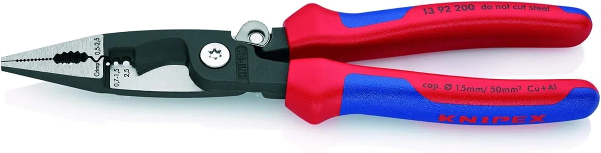 KNIPEX Szczypce do prac elektroinstalacyjnych z osłonkami wielokomponentowymi 200 mm, 13 92 200