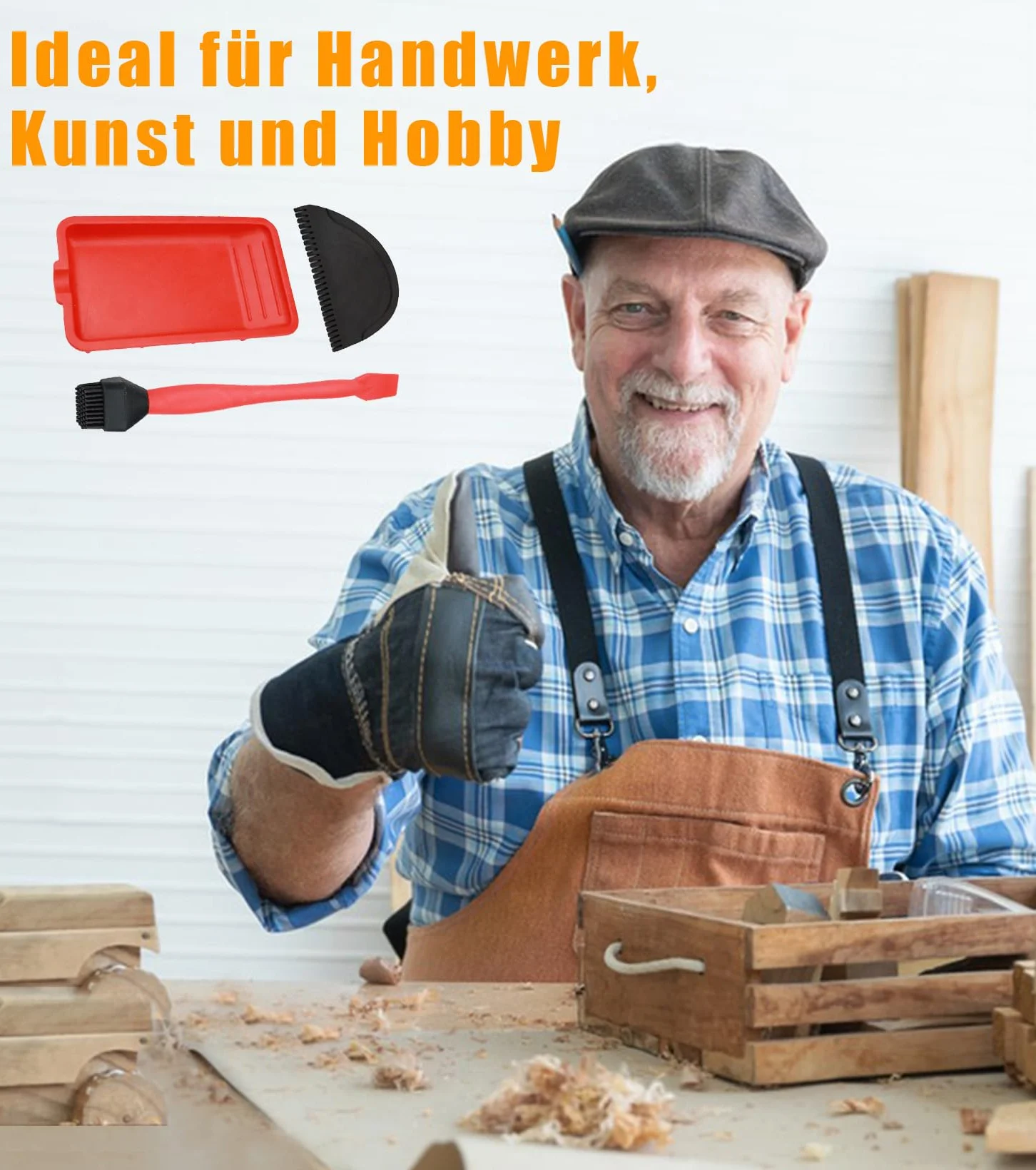 Zestaw 3 wałków do kleju, 1 pędzel, 1 grzebień i 1 taca, szybkie i równomierne nakładanie, zastosowanie w rzemiośle, obróbce drewna, projektach klejenia