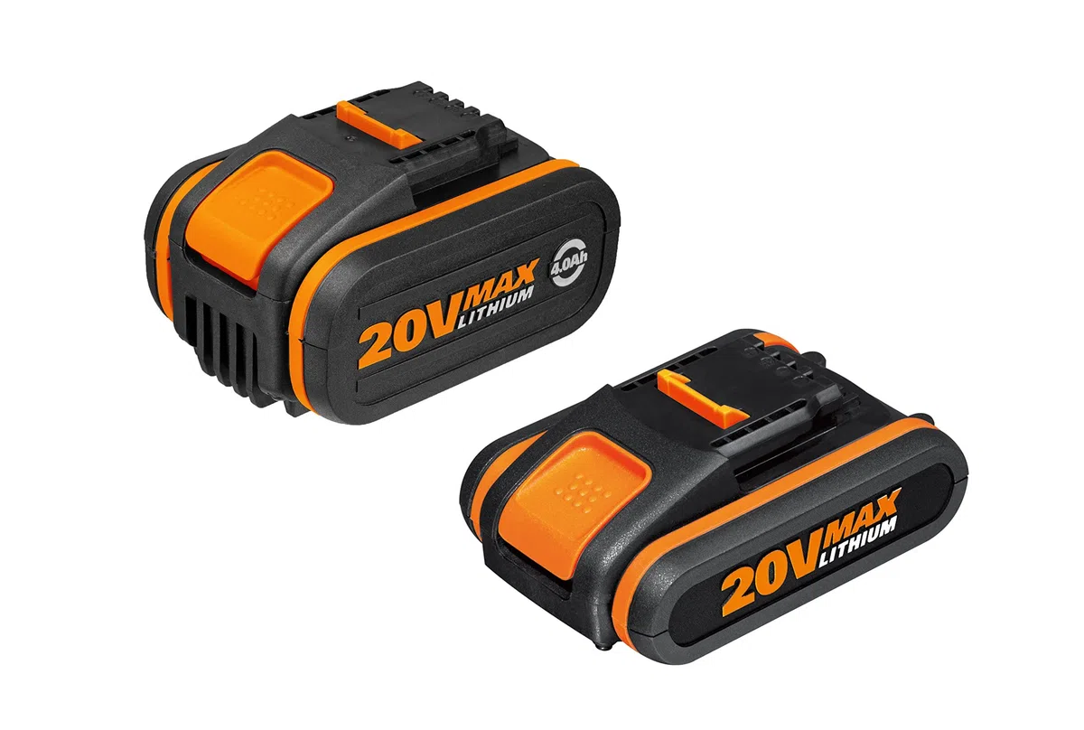 Worx WA3605 Akumulator Litowo-Jonowy, 80 W, 20 V, Czarny/Pomarańczowy, 2000 mAh + 4000 mAh, 2 Sztuki