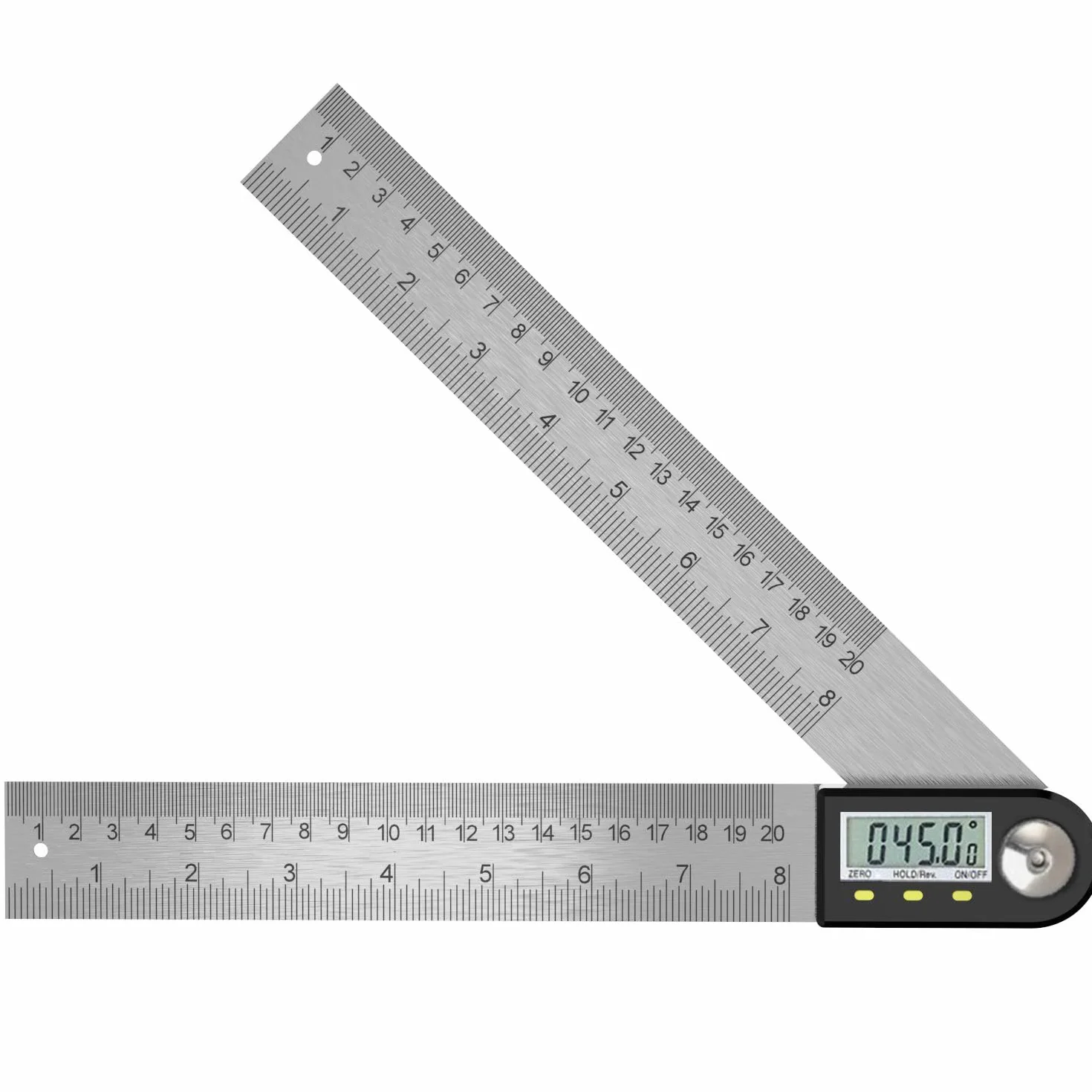 Cyfrowy kątomierz 0-360°, cyfrowy, kątomierz ze stali nierdzewnej, linijka kątowa z wyświetlaczem LCD do naprawy konstrukcji w drewnie