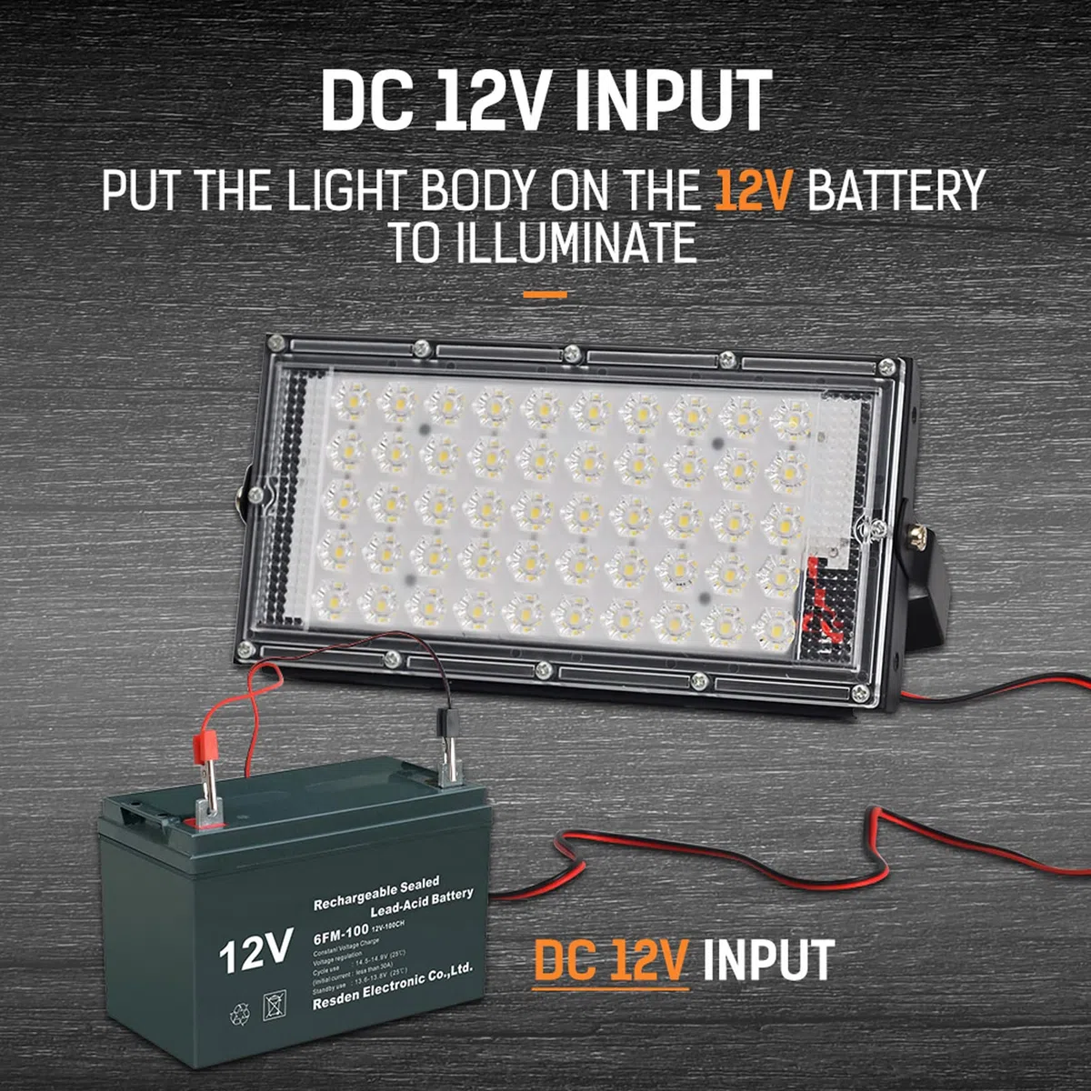 Marhynchus LED Flood Light 50W 12V Super Jasne światło Dzienne Białe światło Wodoodporny Zewnętrzny Reflektor LED na Dziedzińce Ogrody z Wtyczką