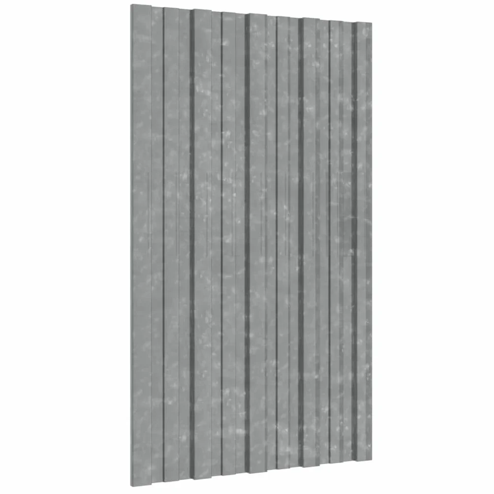Sprzęt, materiały budowlane, pokrycia dachowe, panele dachowe 36 szt. stal ocynkowana srebrna 80 x 45 cm