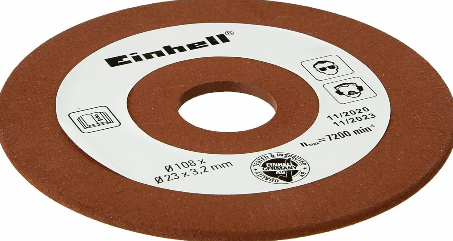 Einhell 4499920 Ostrzałka, Czerwony/Czarny, 255 mm x 220 mm & Einhell 4500076 Tarcza Szlifierka, Brązowy, ‎54.99 x 30 x 35 cm; 58.97 g, 3.2 mm, 1 Sztuka