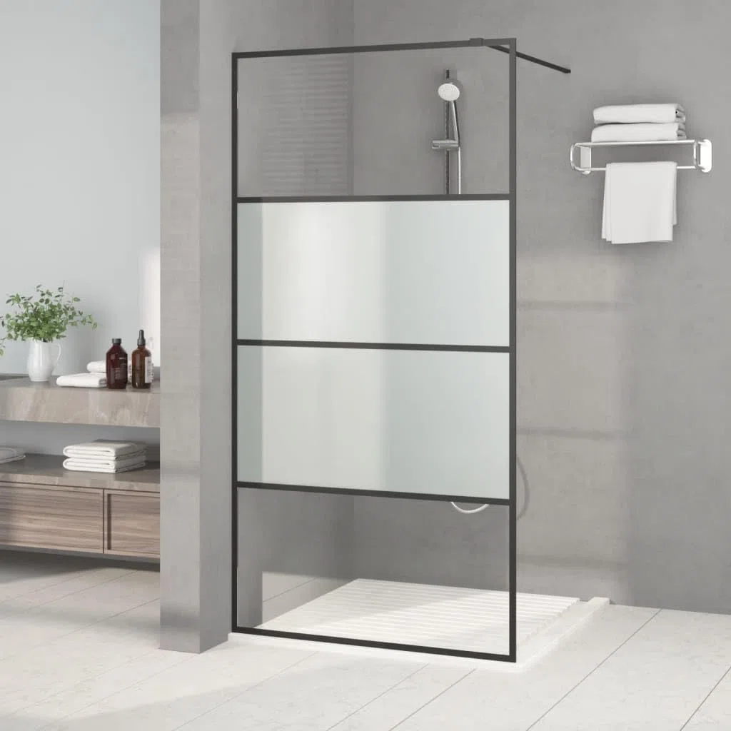 Regulowana ścianka prysznicowa do łazienki ze szkłem bezpiecznym ESG, kabina prysznicowa z aluminiową ramą i przezroczystym szkłem do kabiny prysznicowej 100 x 195 cm
