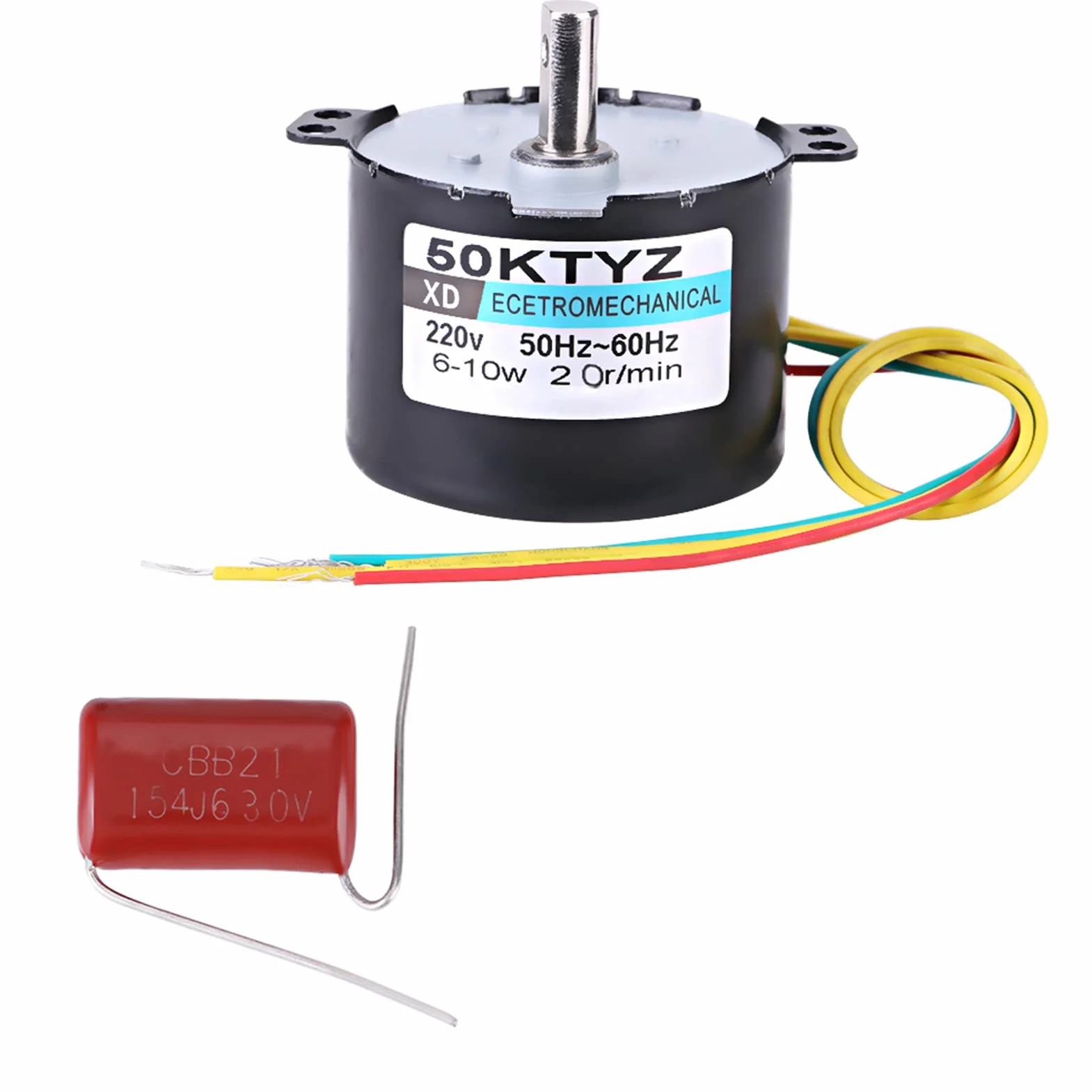 Wechselstrommotoren Dauermagnet-Synchronmotor CW/CCW XD-50KTYZ-Wechselstrom 220V für DIY-Generator(20 U/min)