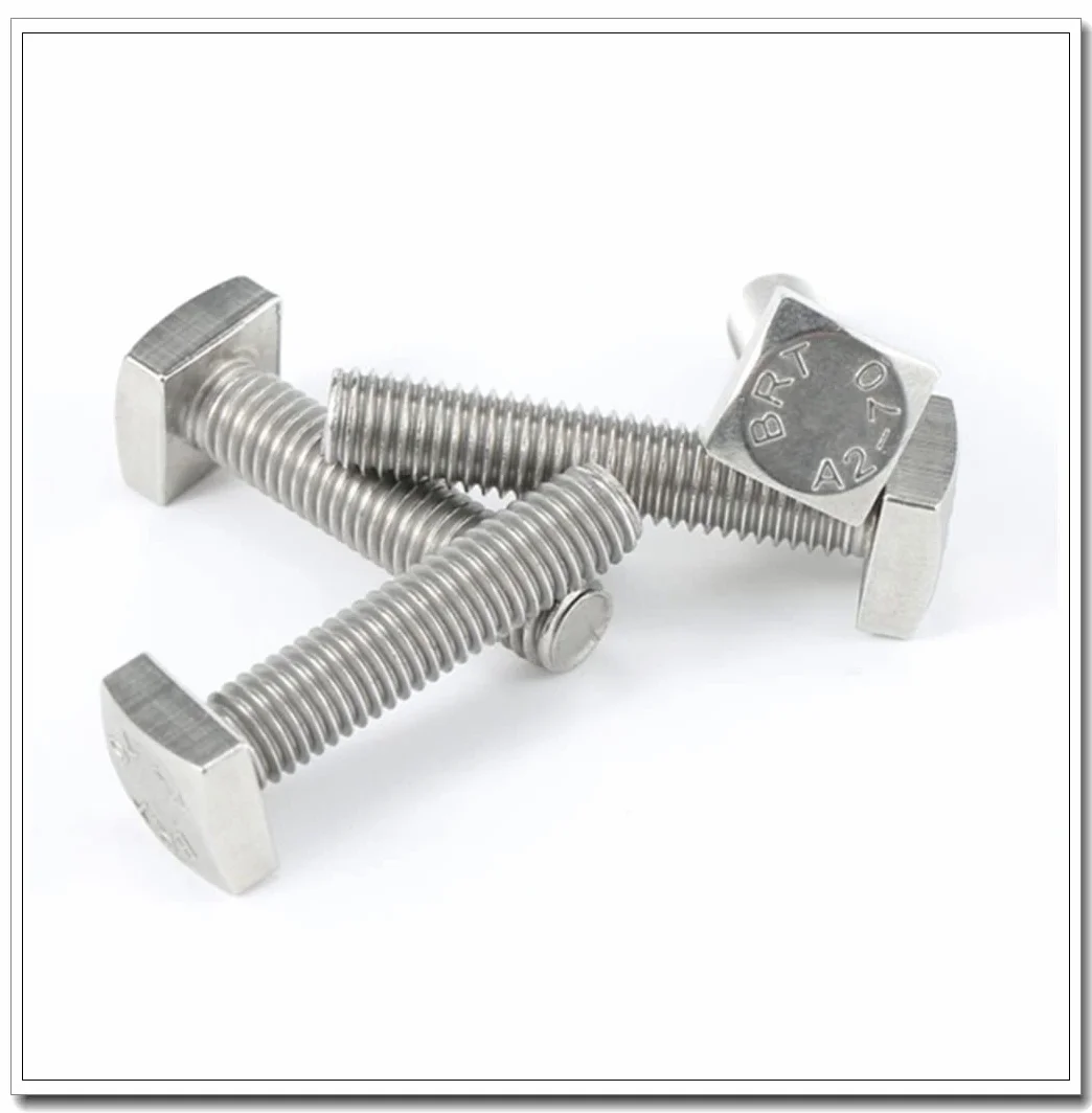 10 szt. M6 × 20 mm stal nierdzewna 304 śruba z łbem kwadratowym śruba z łbem kwadratowym