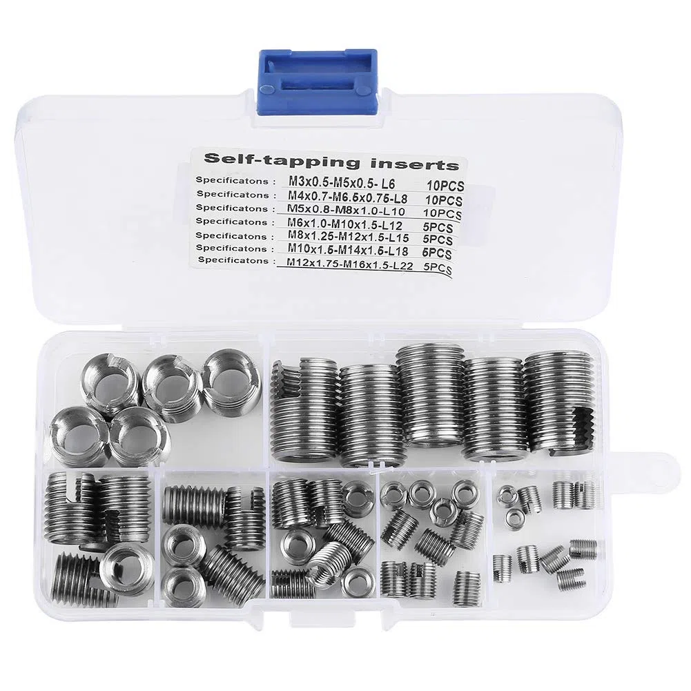 50 pcs Gewindeeinsätze 302 Edelstahl Innengewinde Selbstschneidende Gewindeeinsatz Set Gewinde Verstärken Repair Tool