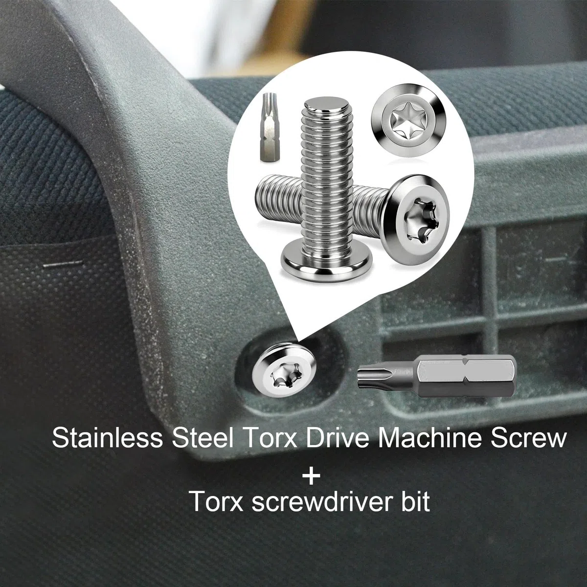 Śruby z łbem płaskim M6 x 30 mm, śruby ze stali nierdzewnej A2 V2A, 15 sztuk śrub z łbem soczewkowym, Torx, M6, śruby meblowe, pełny gwint, śruby metalowe z bitem Torx do naprawy mebli