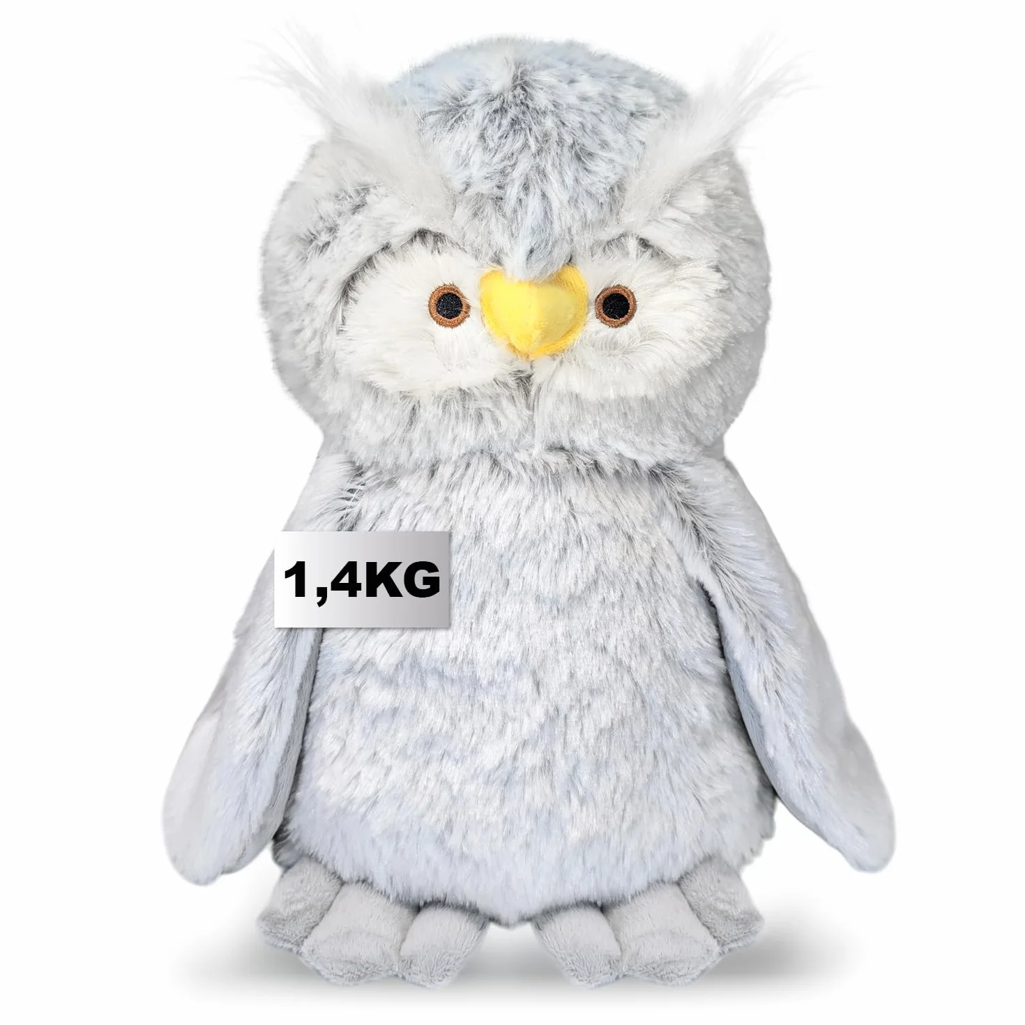 COM-FOUR® odbojnik do drzwi - ciezki uchwyt do drzwi w uroczym ksztalcie sowy - odbojnik do okien idealny do przeciagów - funkcjonalne akcesorium do domu - klocek hamulcowy 1,4 kg (Uhu)